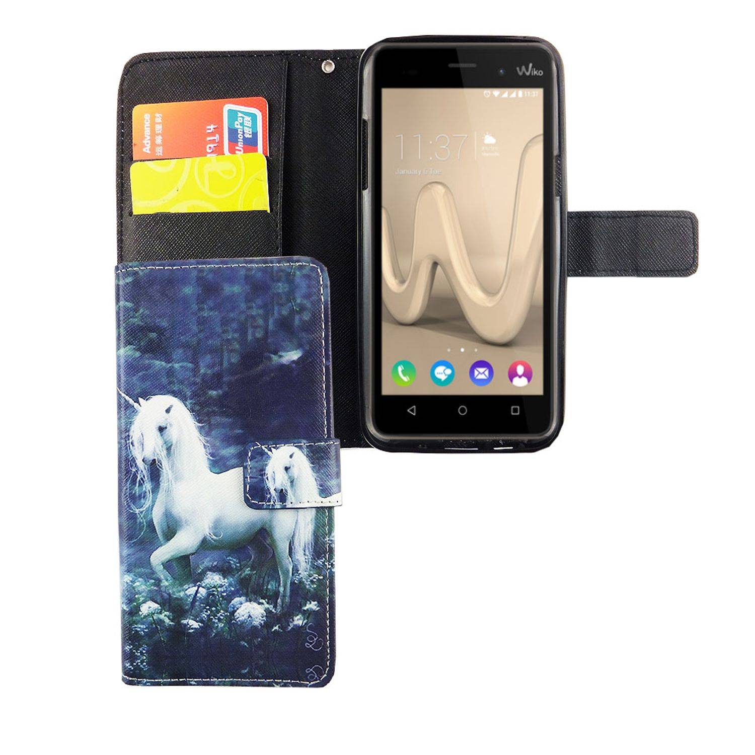 Wiko Lenny 3 Handyhülle Bookcover Grün