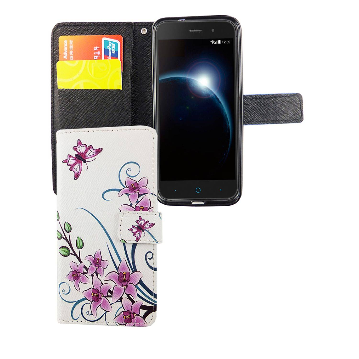 ZTE Blade V6 Handyhülle Bookcover Weiß