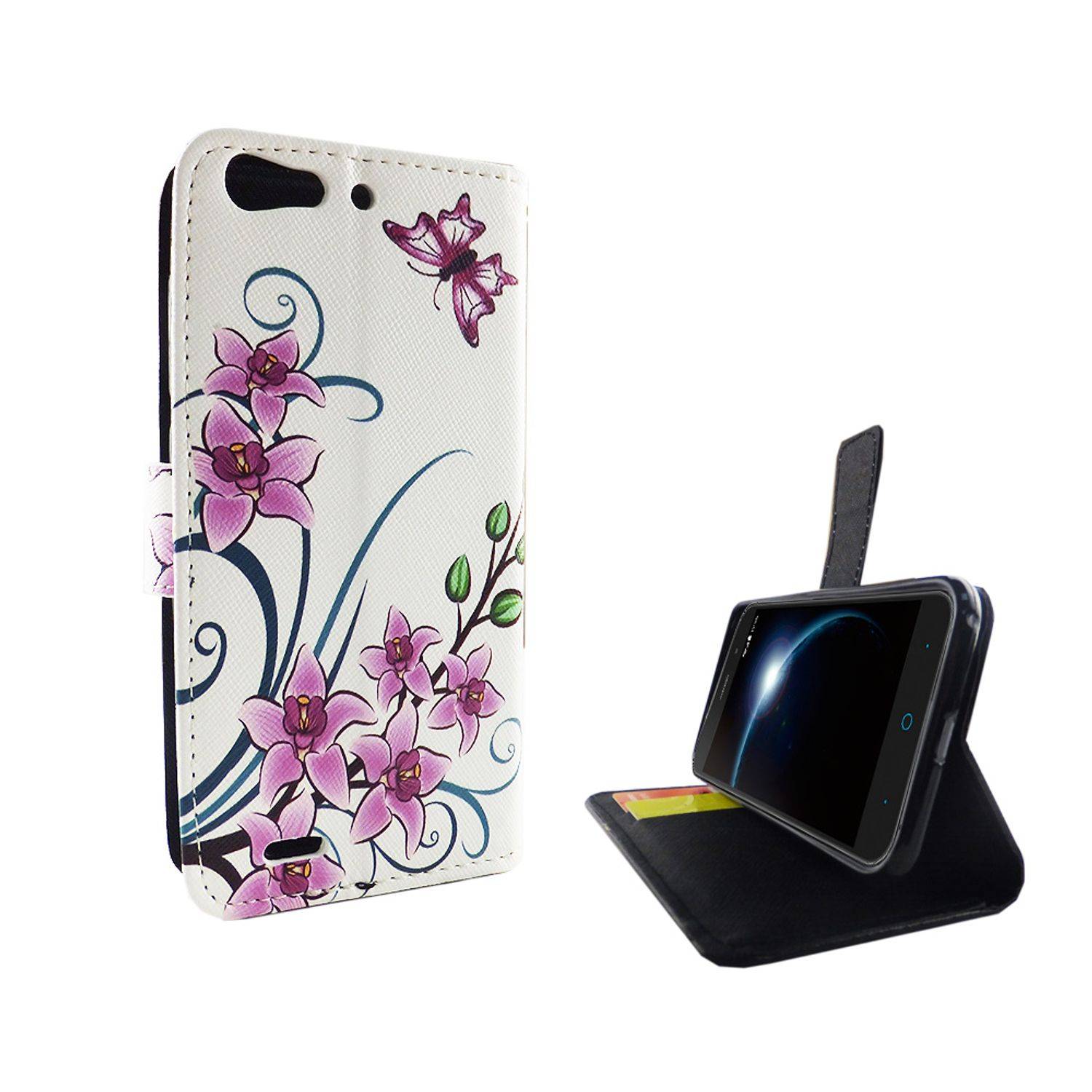 ZTE Blade V6 Handyhülle Bookcover Weiß