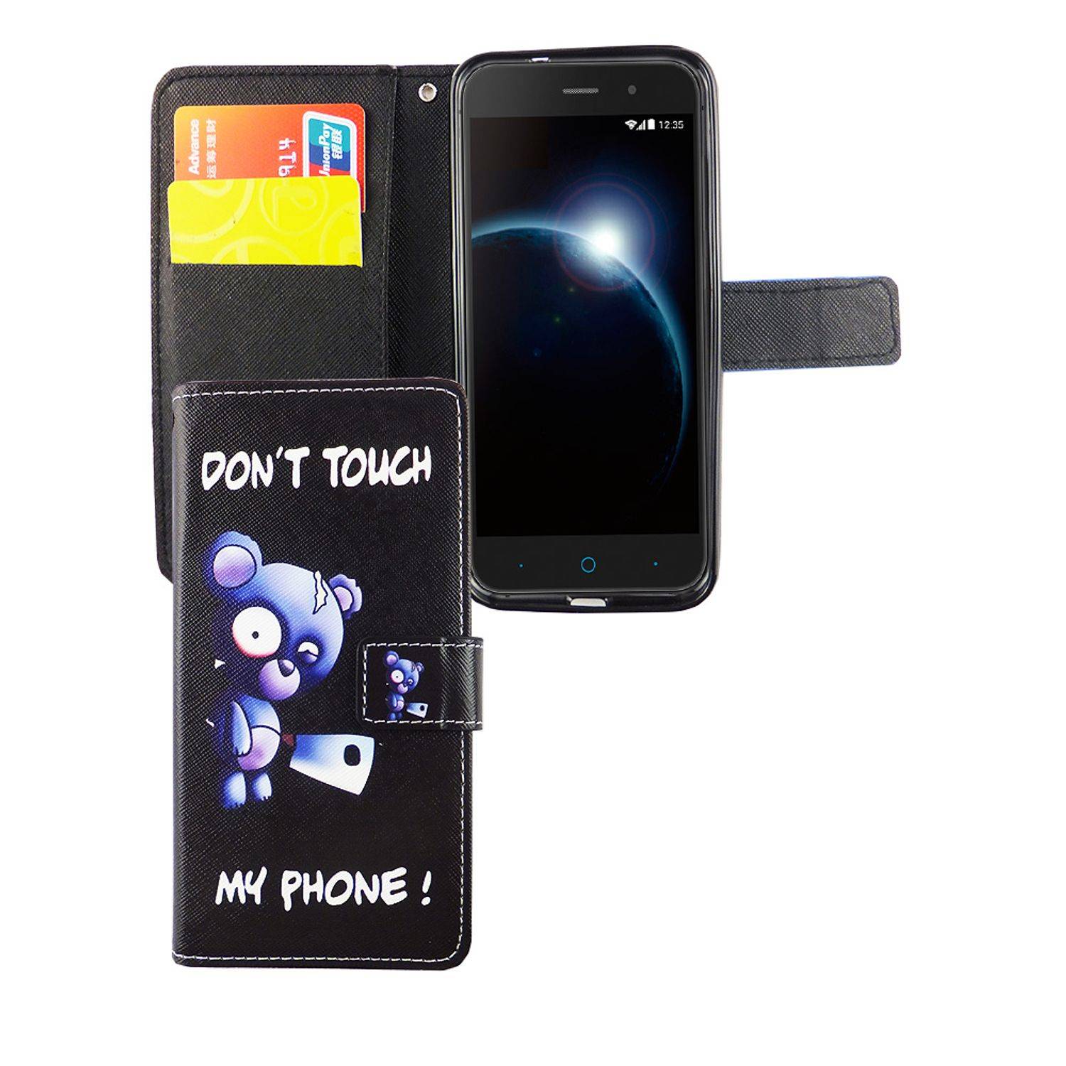 ZTE Blade V6 Handyhülle Bookcover Schwarz