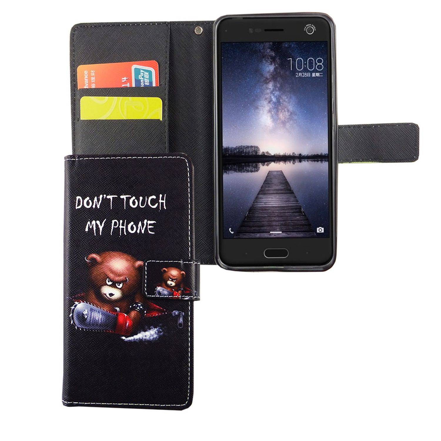 ZTE Blade V8 Handyhülle Bookcover Schwarz