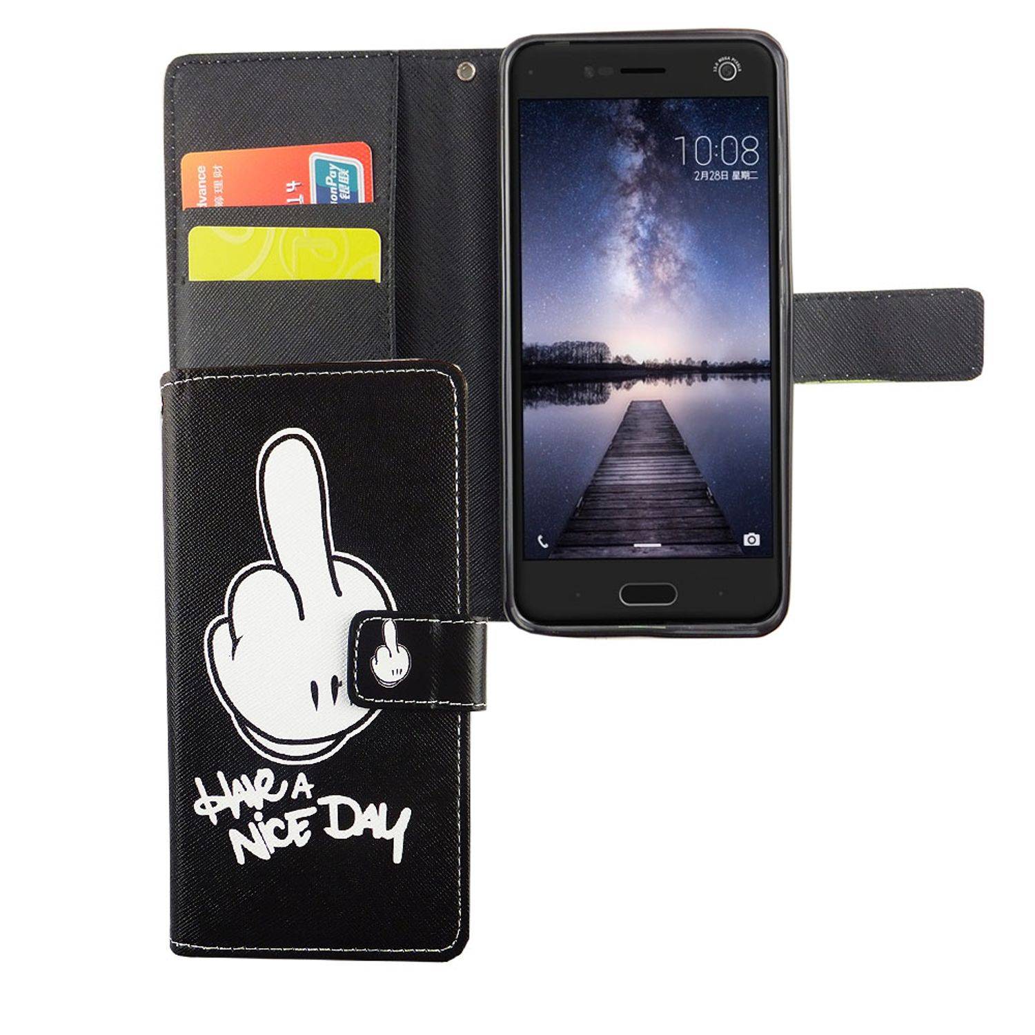 ZTE Blade V8 Handyhülle Bookcover Schwarz