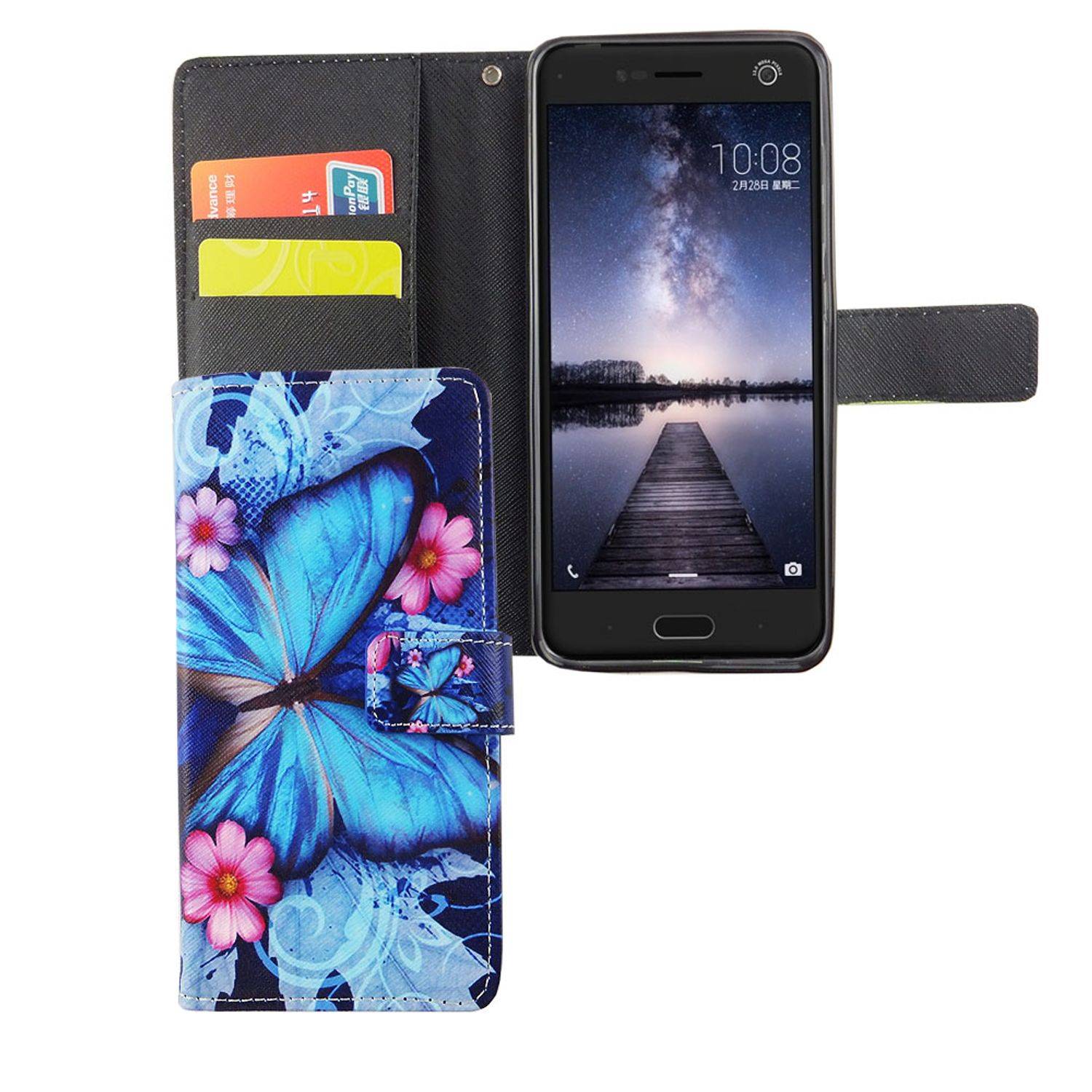 ZTE Blade V8 Handyhülle Bookcover Blau