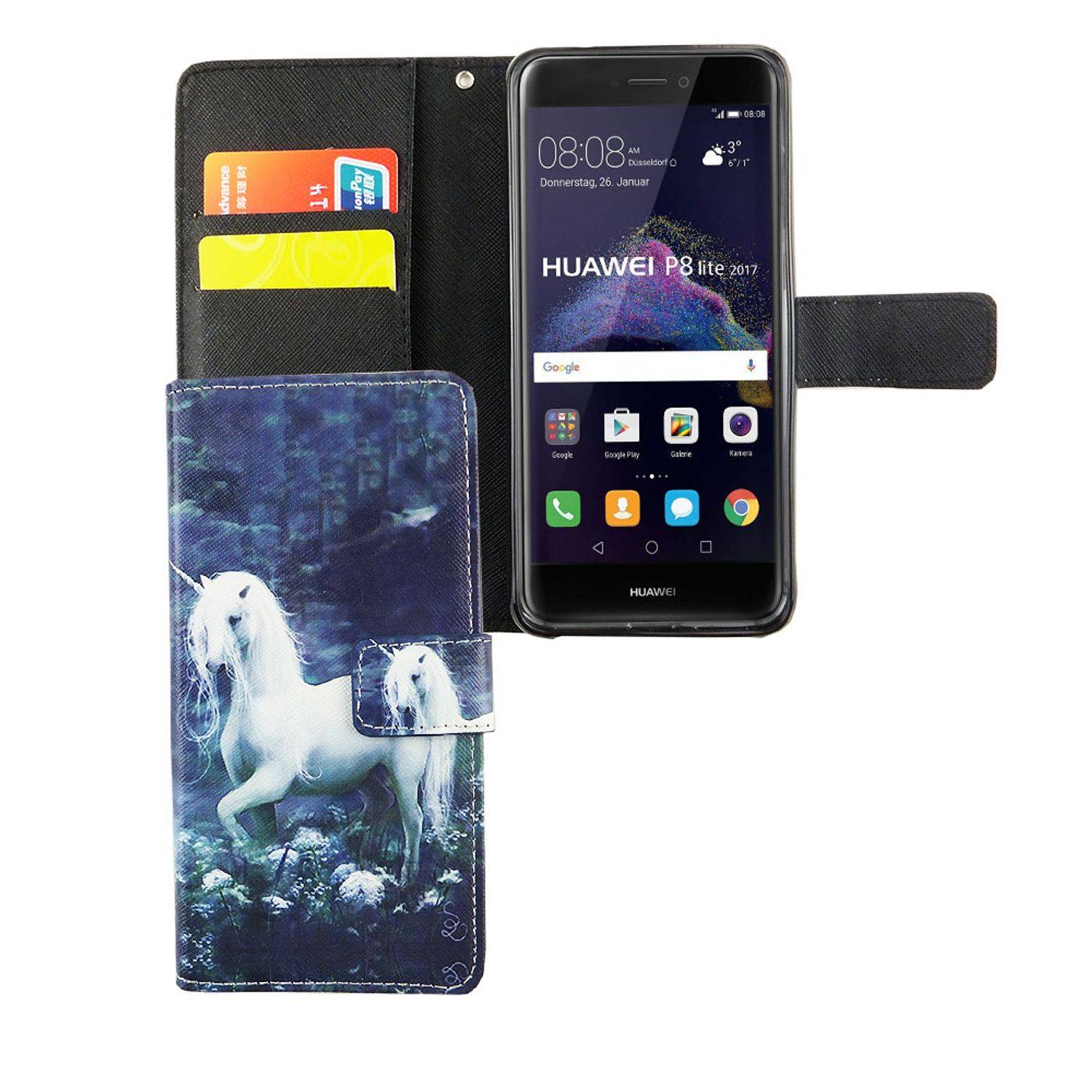 Huawei P8 Lite 2017 Handyhülle Bookcover Grün