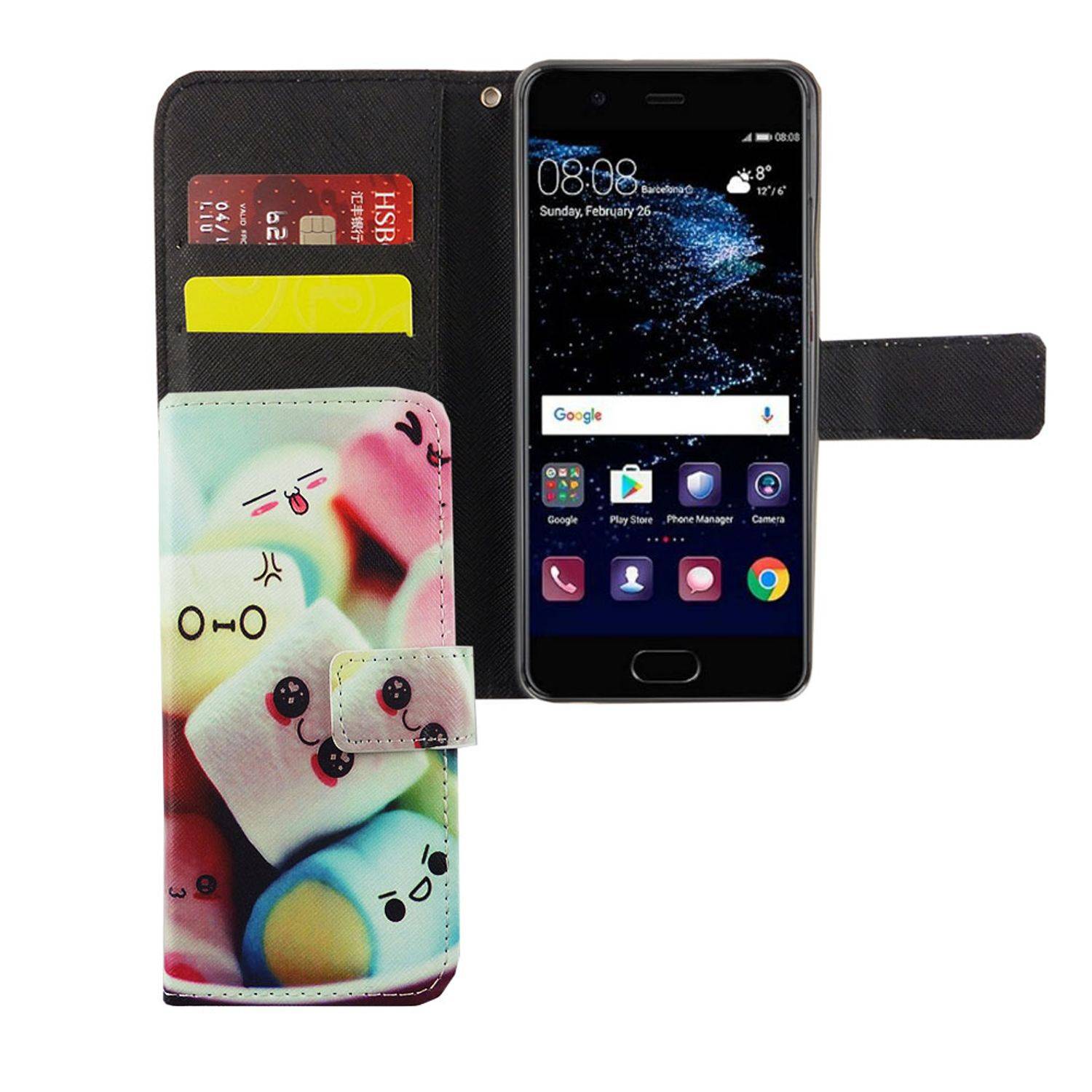 Huawei P10 Handyhülle Bookcover Mehrfarbig