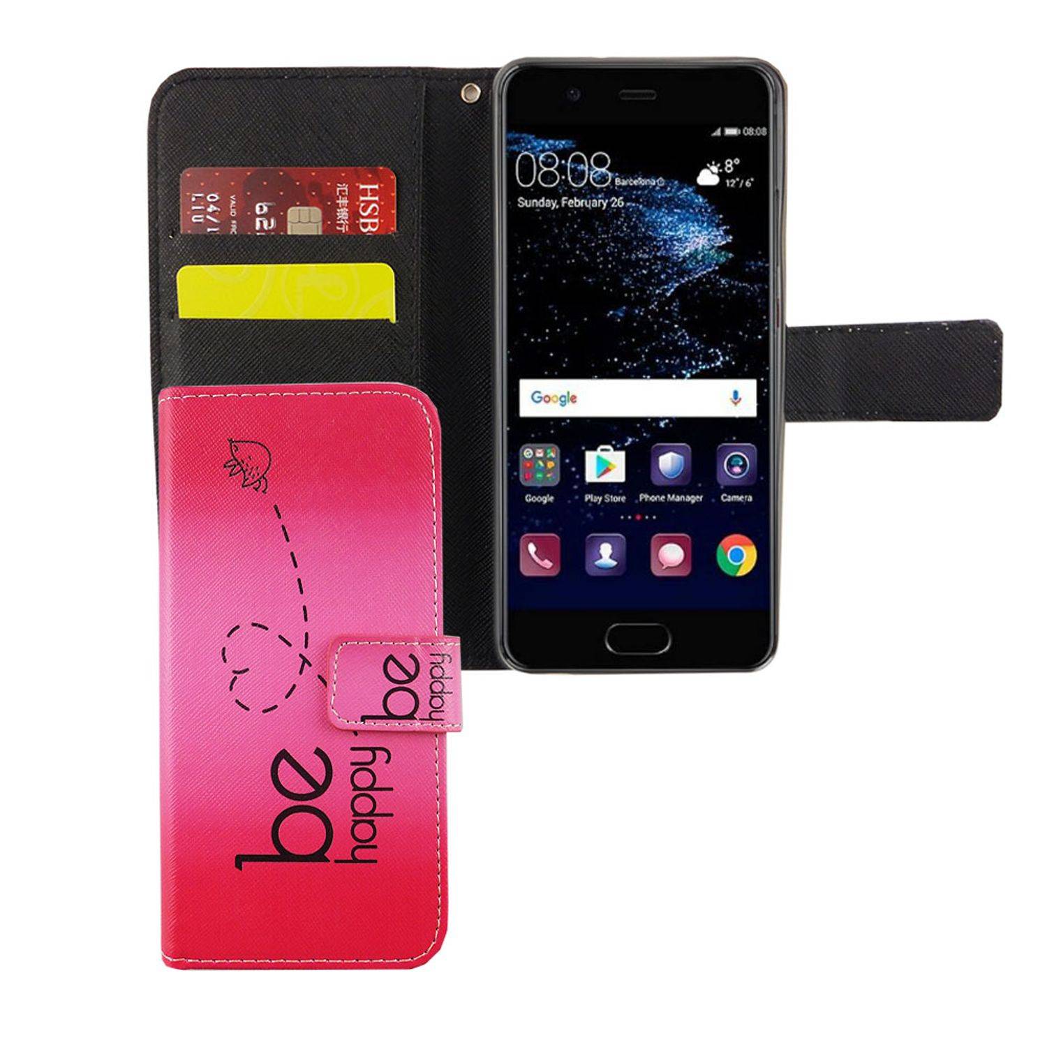 Huawei P10 Handyhülle Bookcover Rosa