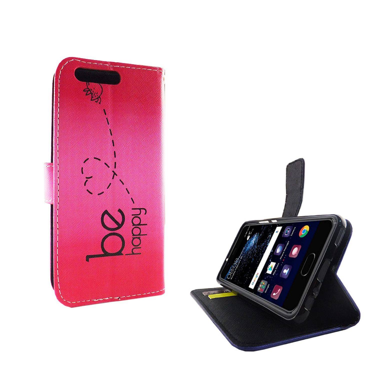 Huawei P10 Handyhülle Bookcover Rosa