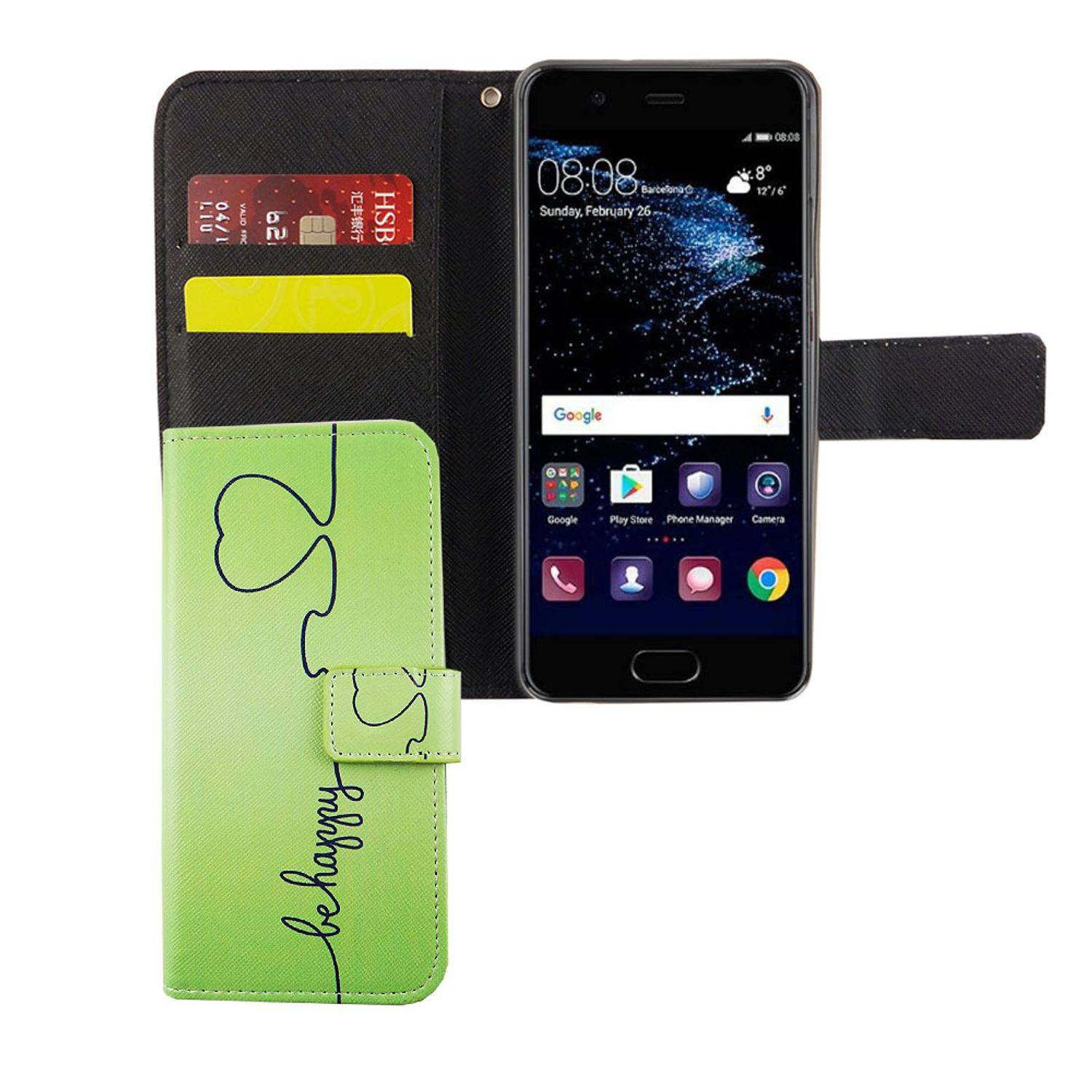 Huawei P10 Handyhülle Bookcover Grün