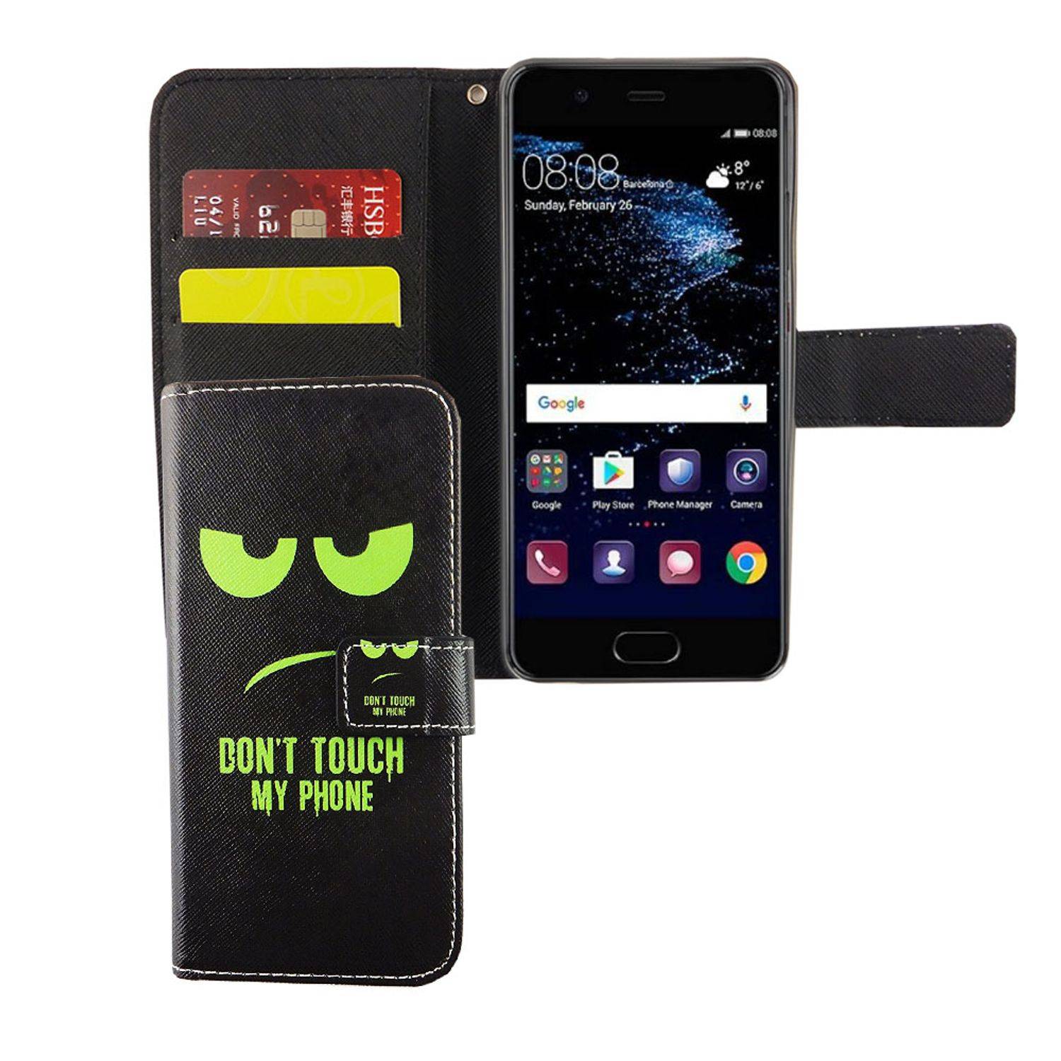 Huawei P10 Handyhülle Bookcover Grün
