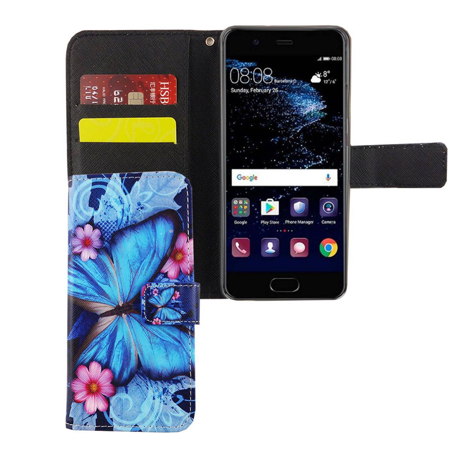 Huawei P10 Handyhülle Bookcover Blau