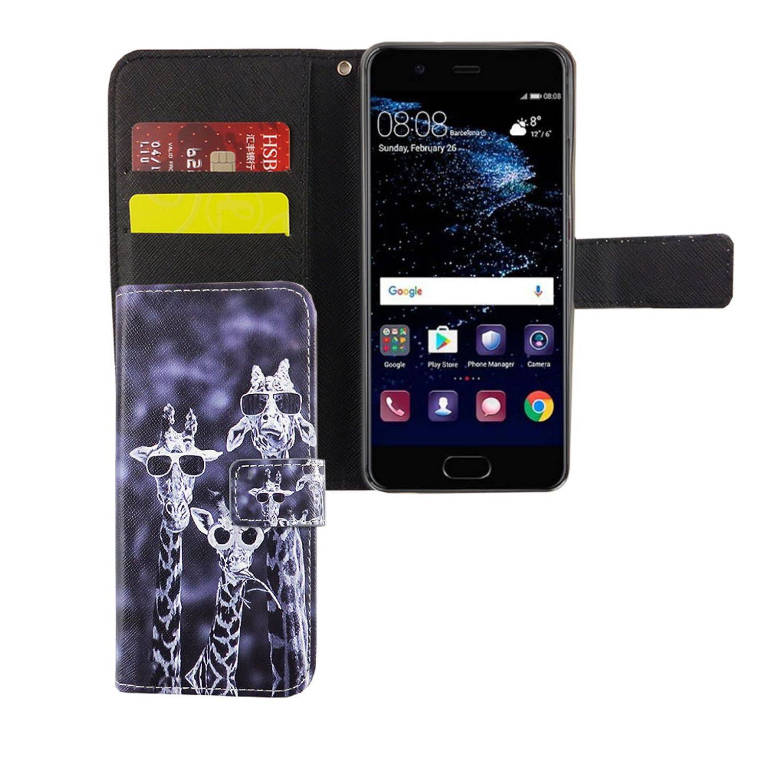 Huawei P10 Handyhülle Bookcover Mehrfarbig