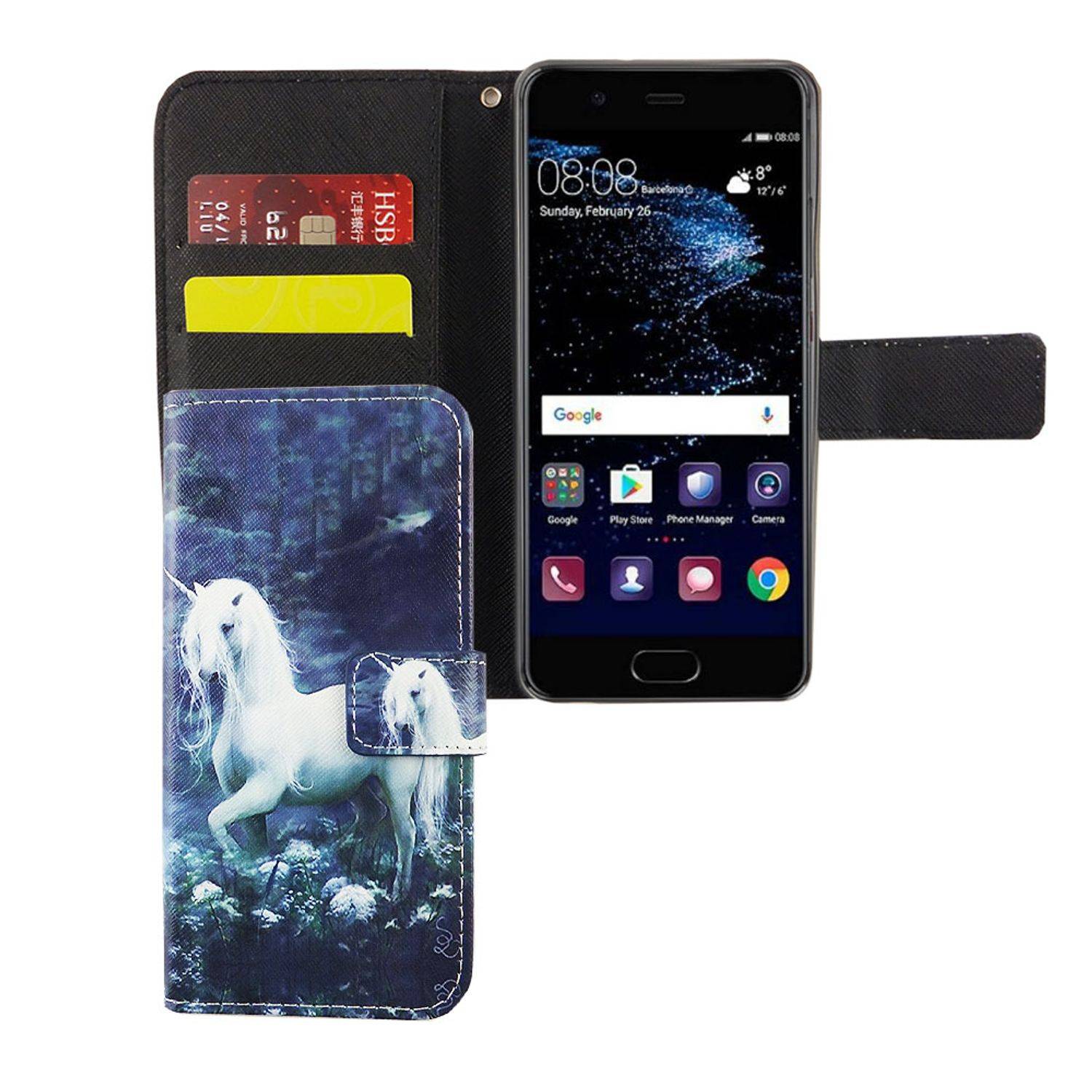 Huawei P10 Handyhülle Bookcover Grün