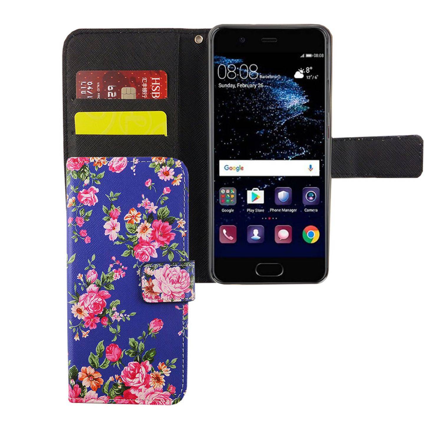 Huawei P10 Handyhülle Bookcover Blau