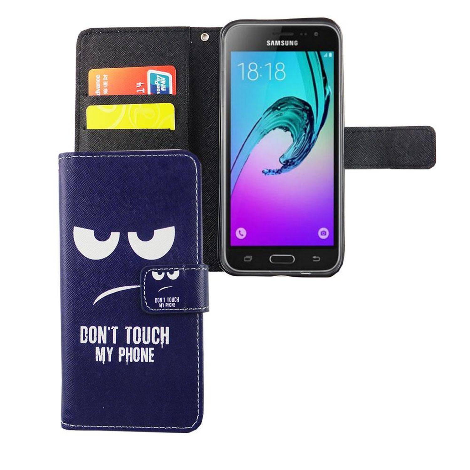 Samsung Galaxy J3 Emerge Handyhülle Bookcover Blau