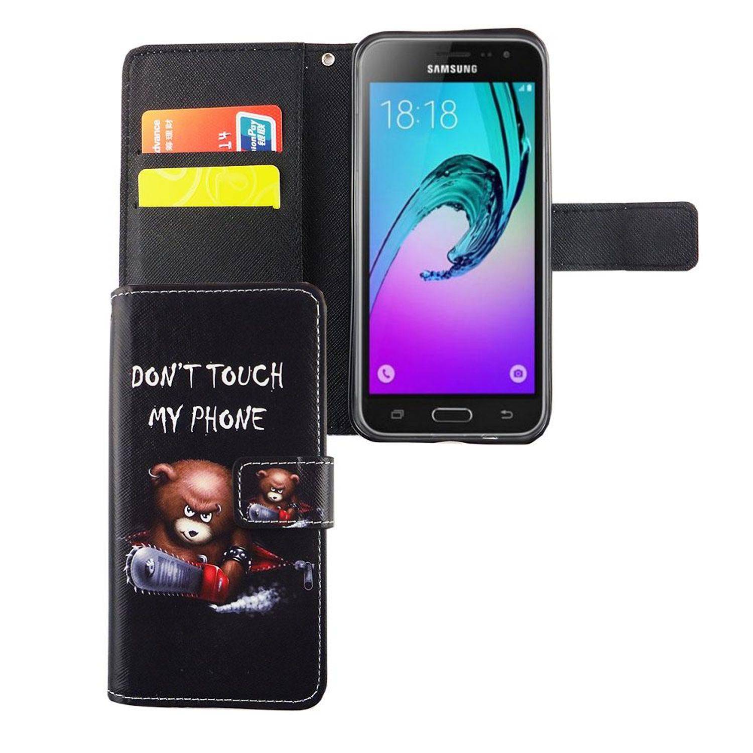 Samsung Galaxy J3 Emerge Handyhülle Bookcover Schwarz