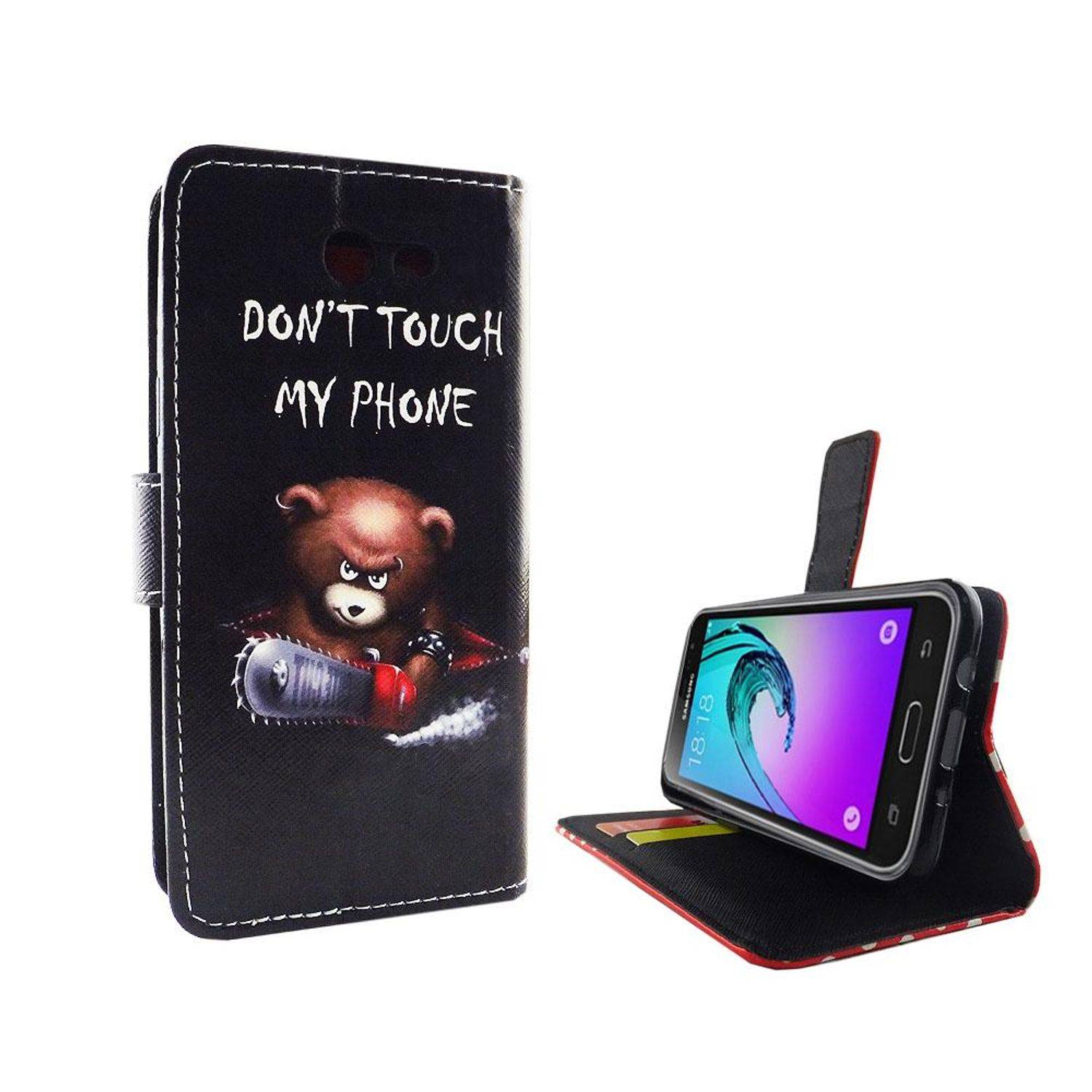 Samsung Galaxy J3 Emerge Handyhülle Bookcover Schwarz