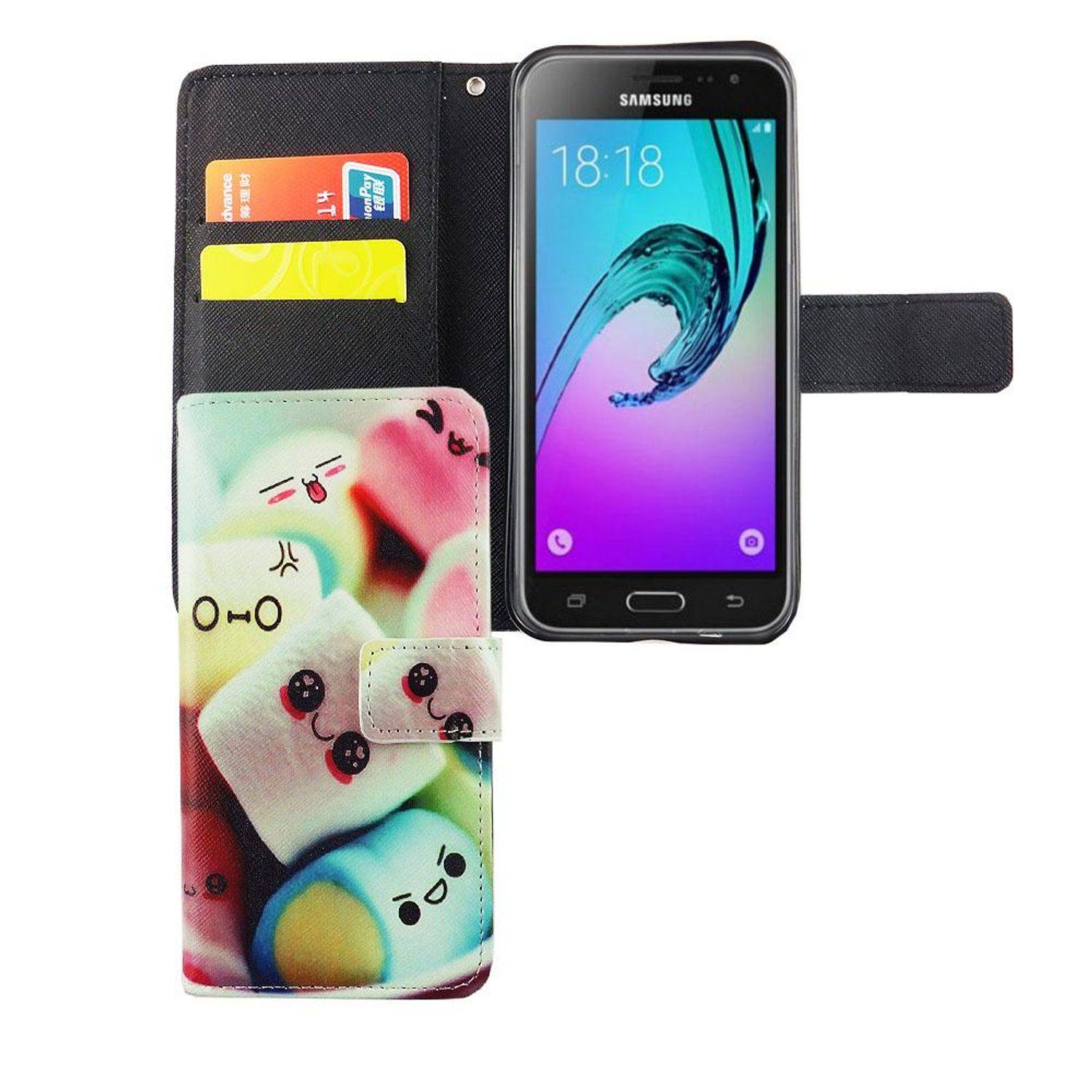Samsung Galaxy J3 Emerge Handyhülle Bookcover Mehrfarbig