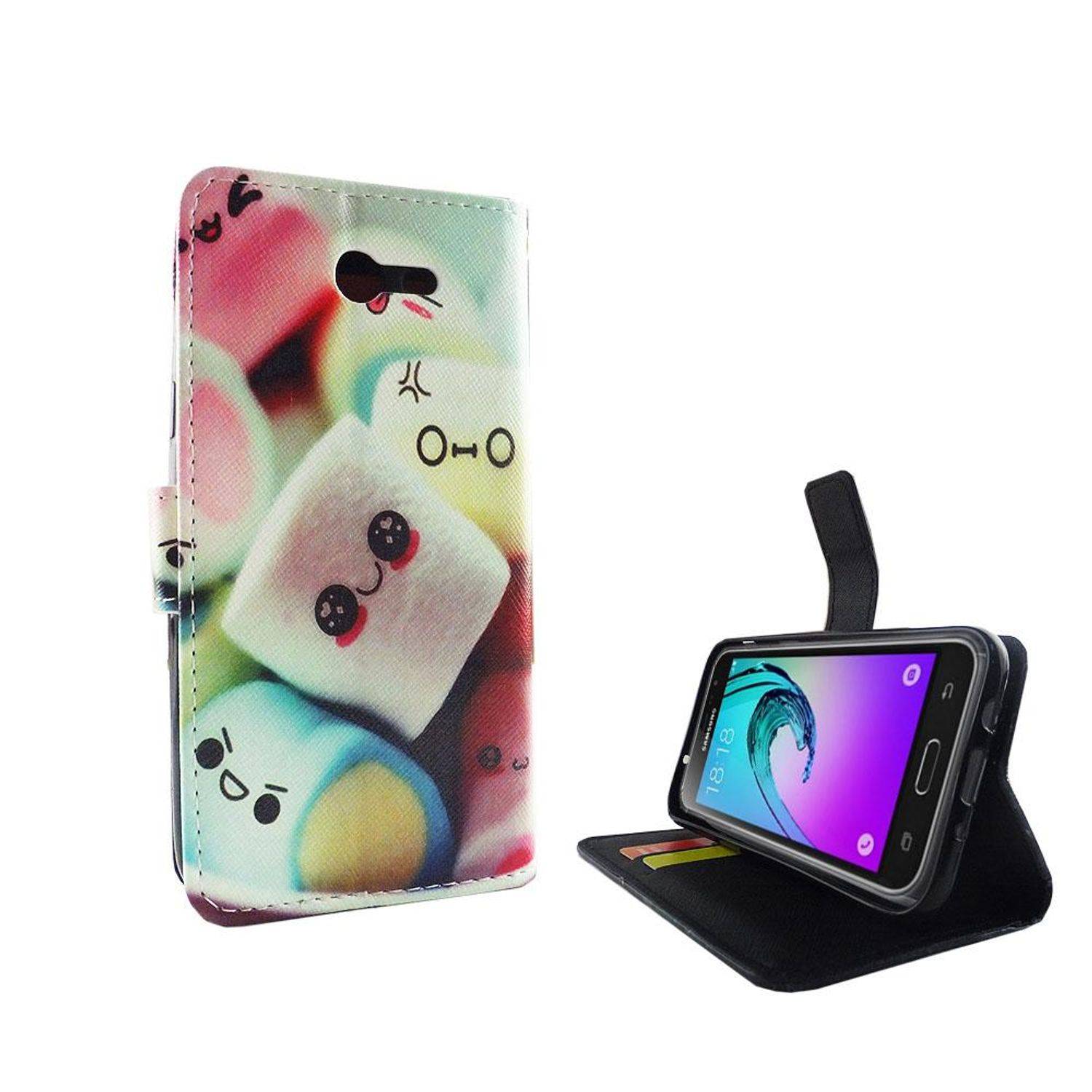 Samsung Galaxy J3 Emerge Handyhülle Bookcover Mehrfarbig