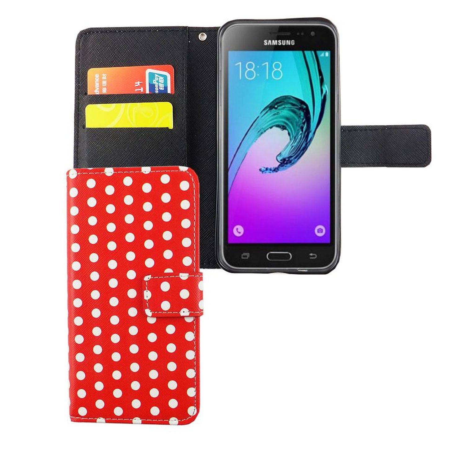 Samsung Galaxy J3 Emerge Handyhülle Bookcover Rot