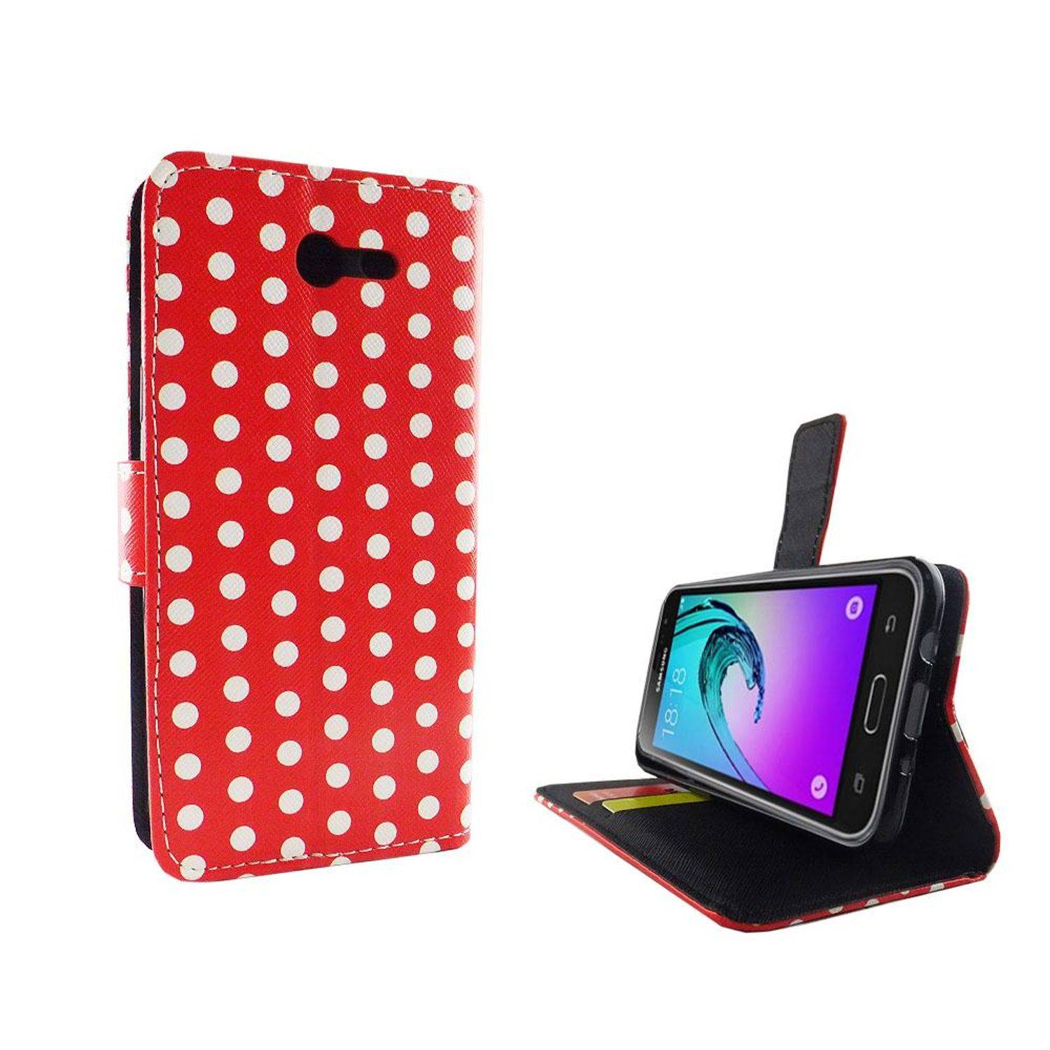 Samsung Galaxy J3 Emerge Handyhülle Bookcover Rot
