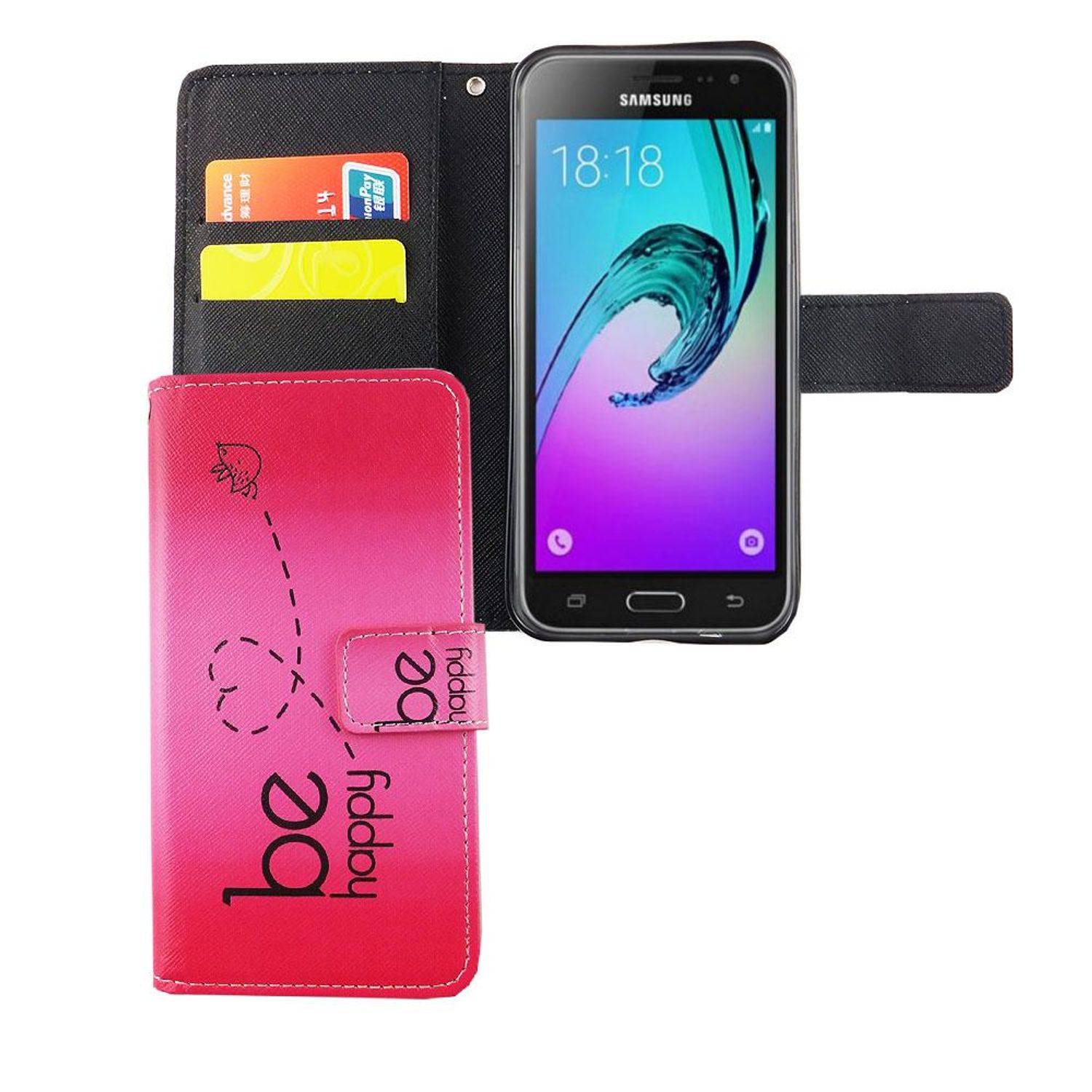Samsung Galaxy J3 Emerge Handyhülle Bookcover Rosa