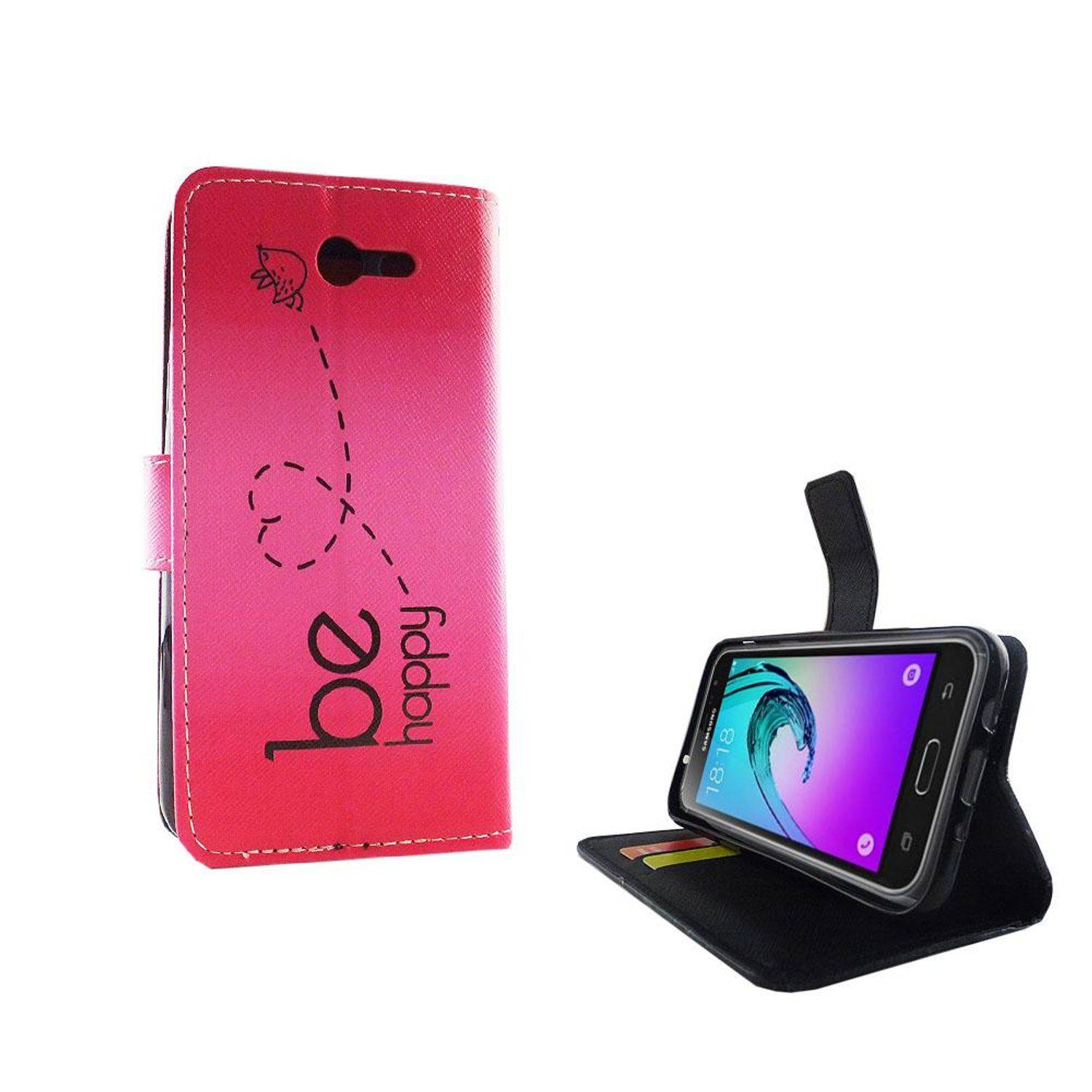 Samsung Galaxy J3 Emerge Handyhülle Bookcover Rosa