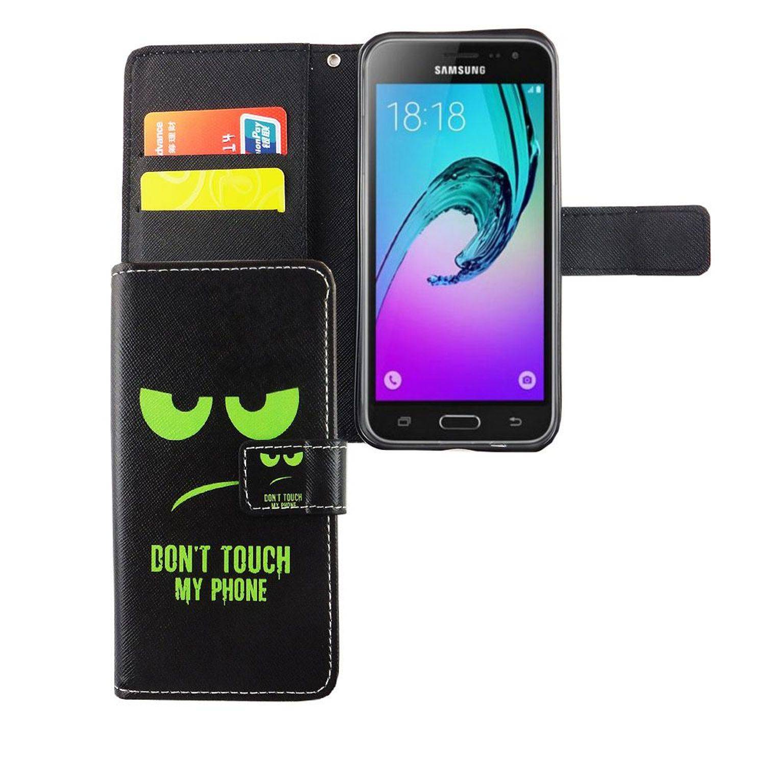 Samsung Galaxy J3 Emerge Handyhülle Bookcover Grün