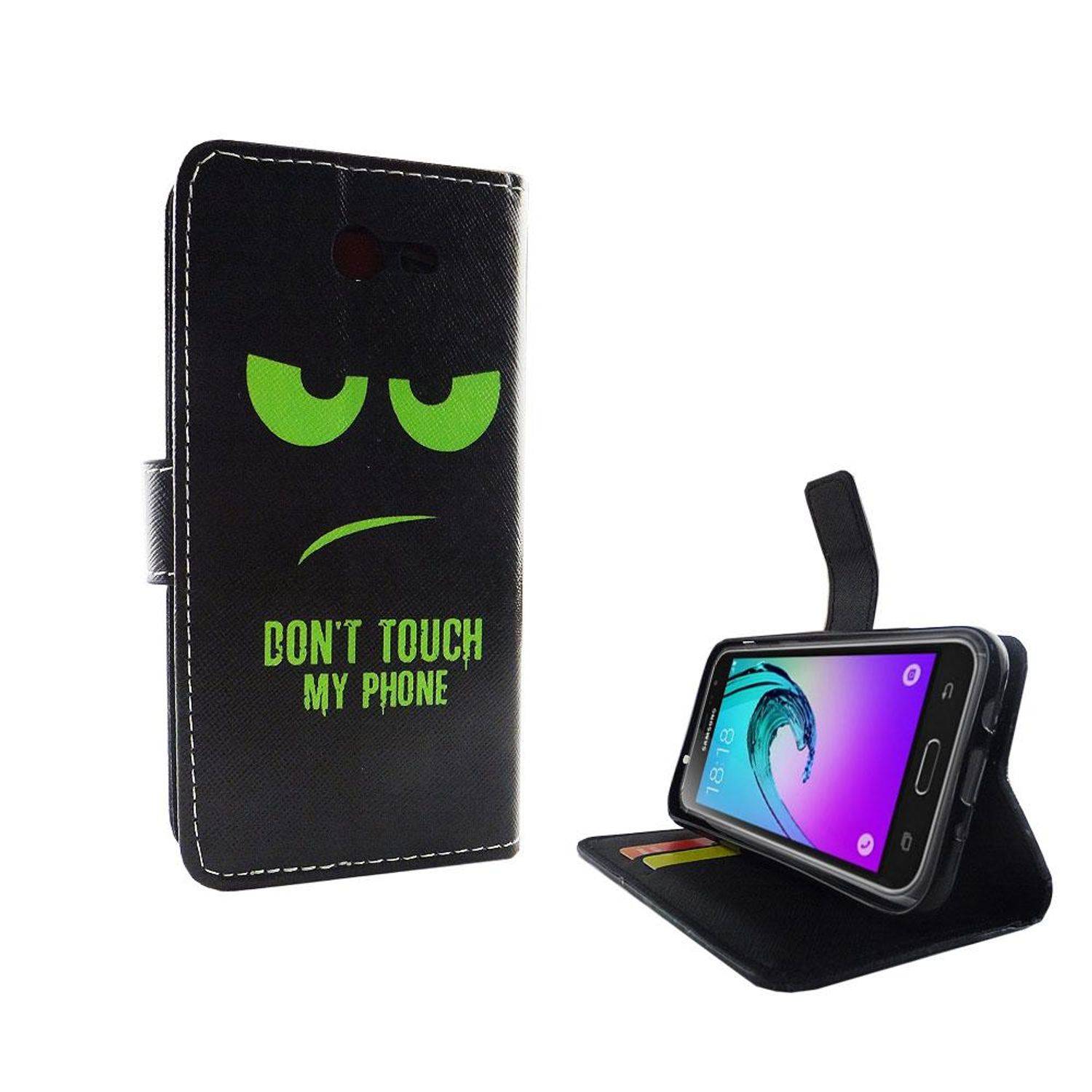 Samsung Galaxy J3 Emerge Handyhülle Bookcover Grün