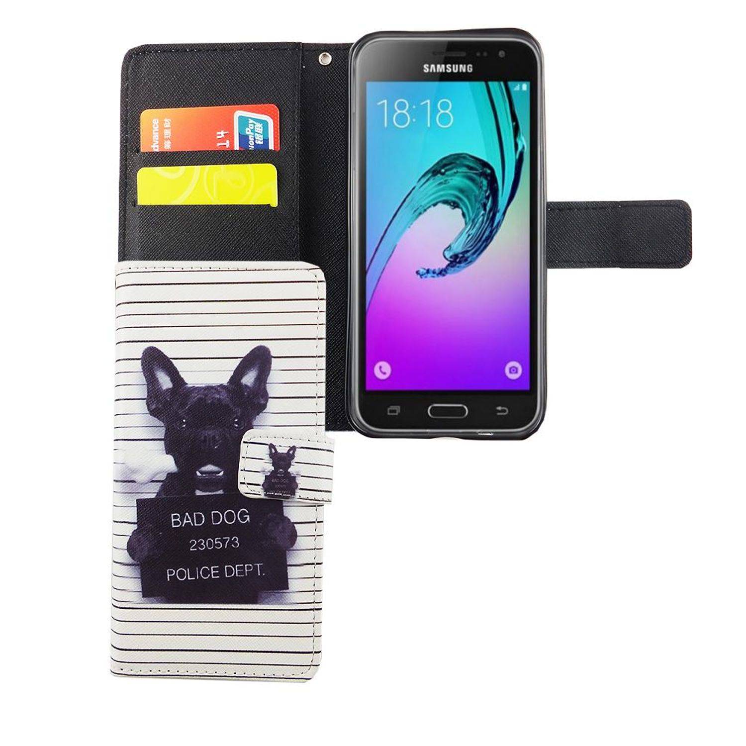 Samsung Galaxy J3 Emerge Handyhülle Bookcover Weiß