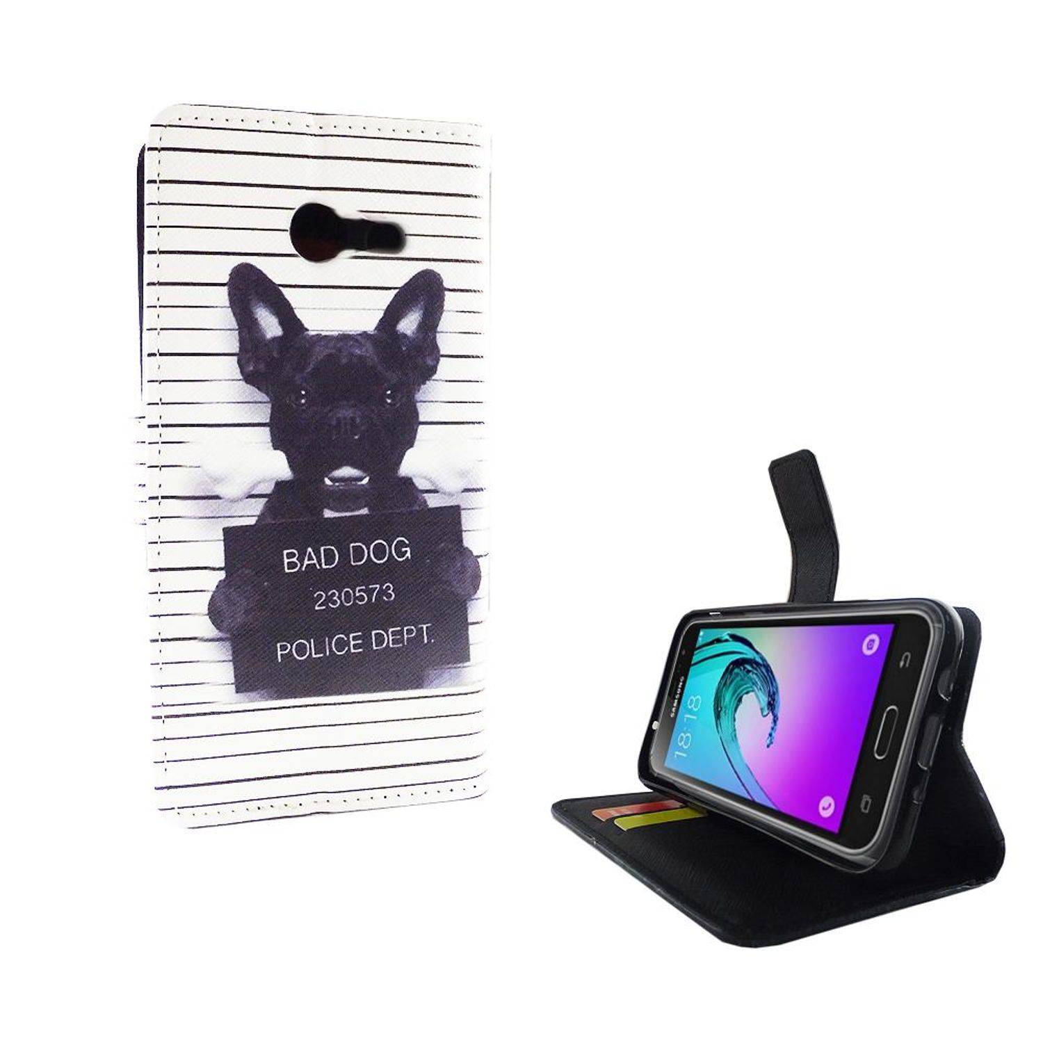 Samsung Galaxy J3 Emerge Handyhülle Bookcover Weiß