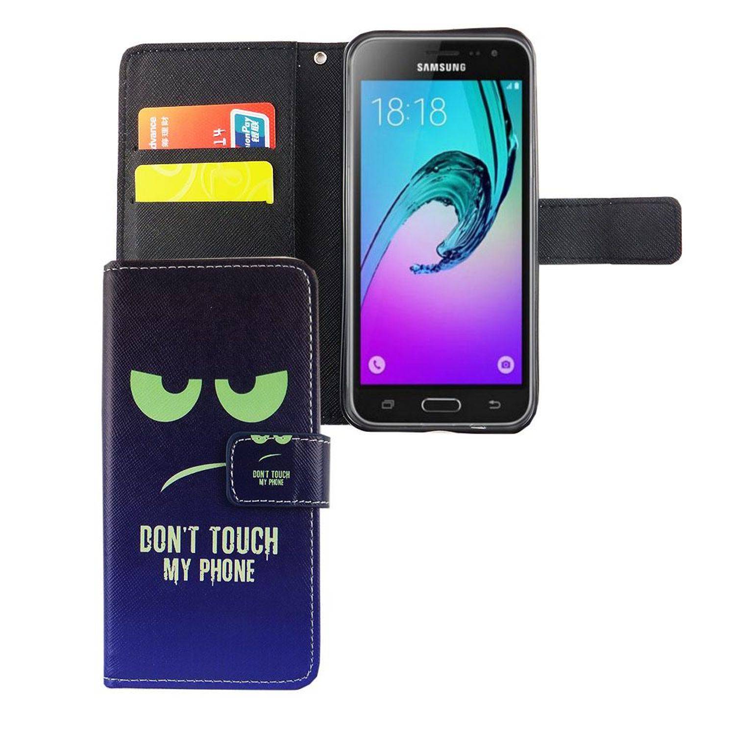 Samsung Galaxy J3 Emerge Handyhülle Bookcover Blau