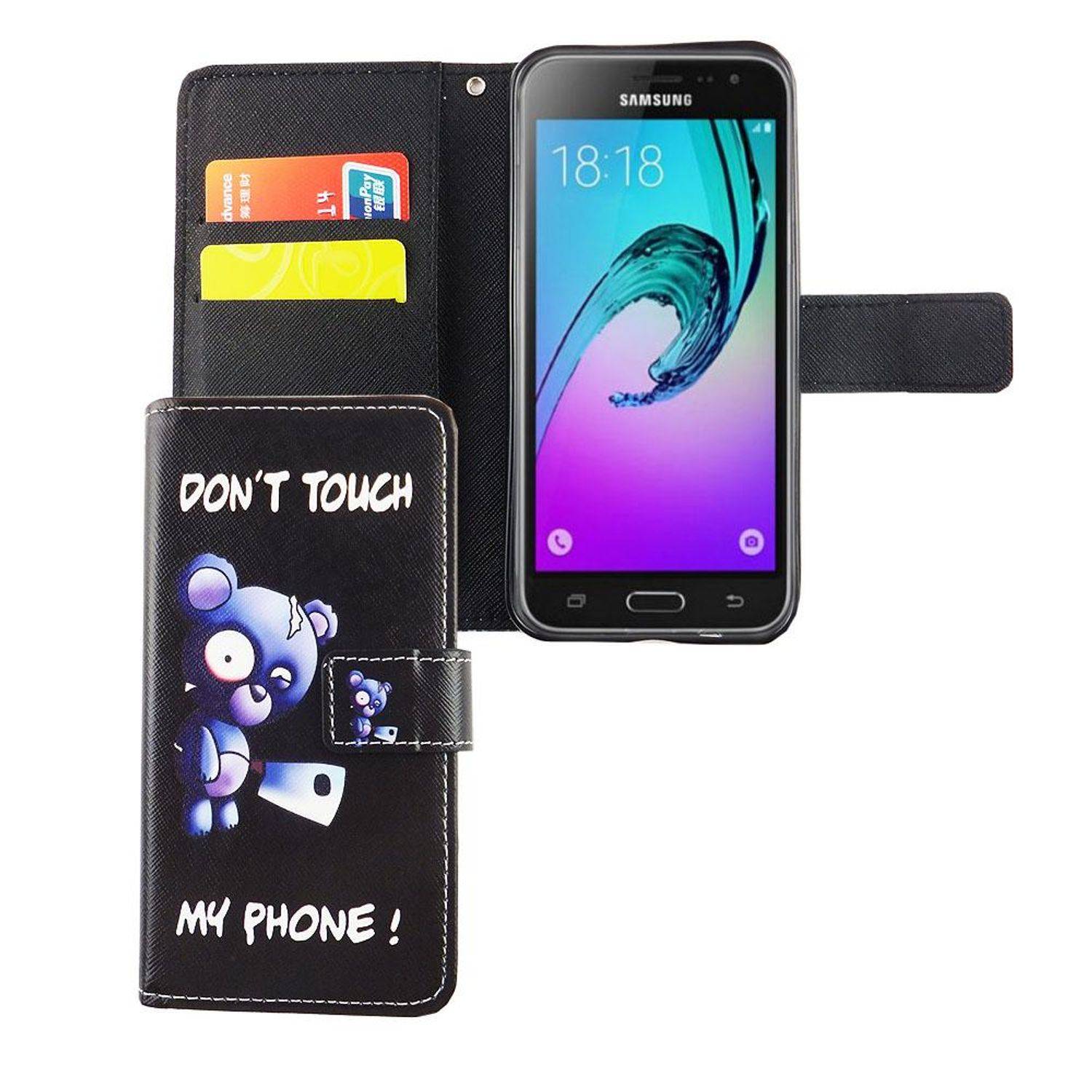Samsung Galaxy J3 Emerge Handyhülle Bookcover Schwarz