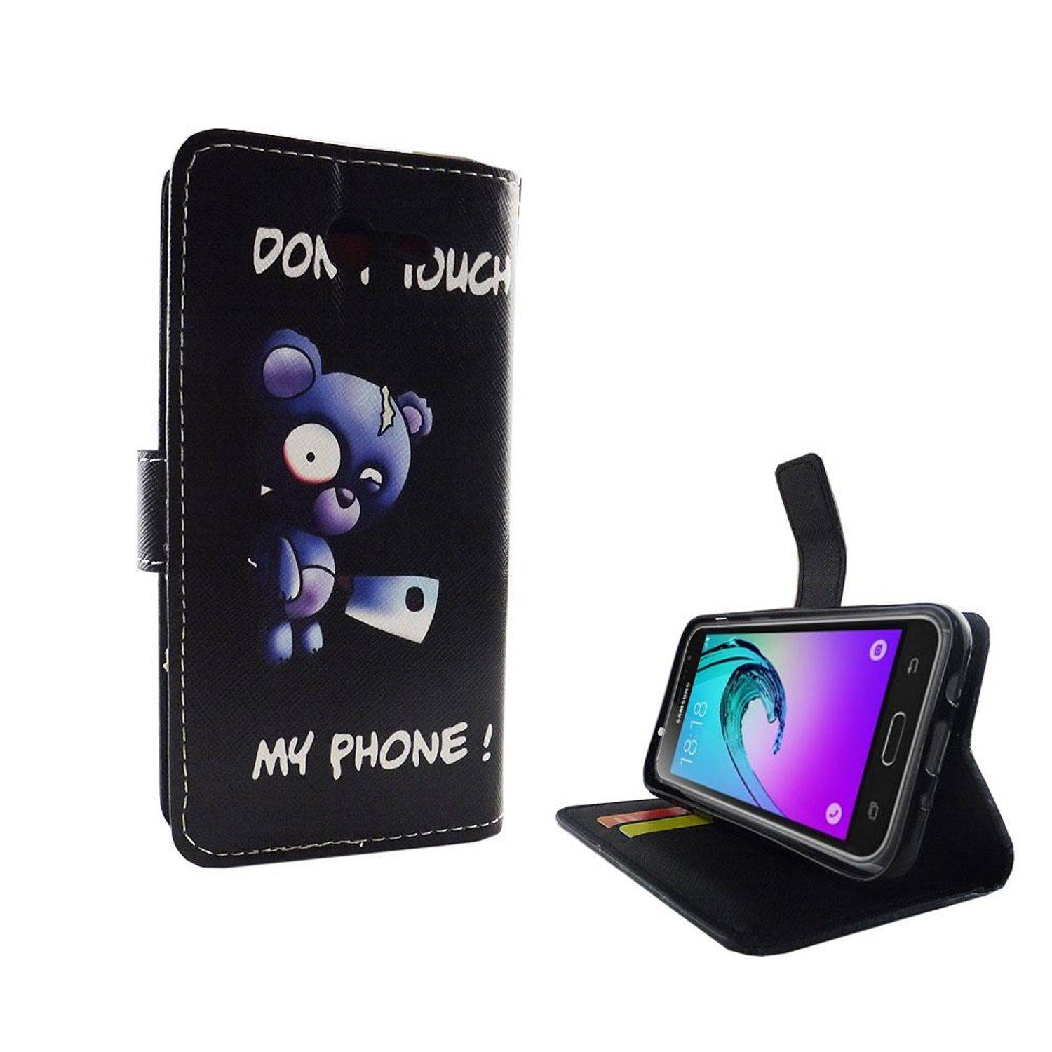 Samsung Galaxy J3 Emerge Handyhülle Bookcover Schwarz