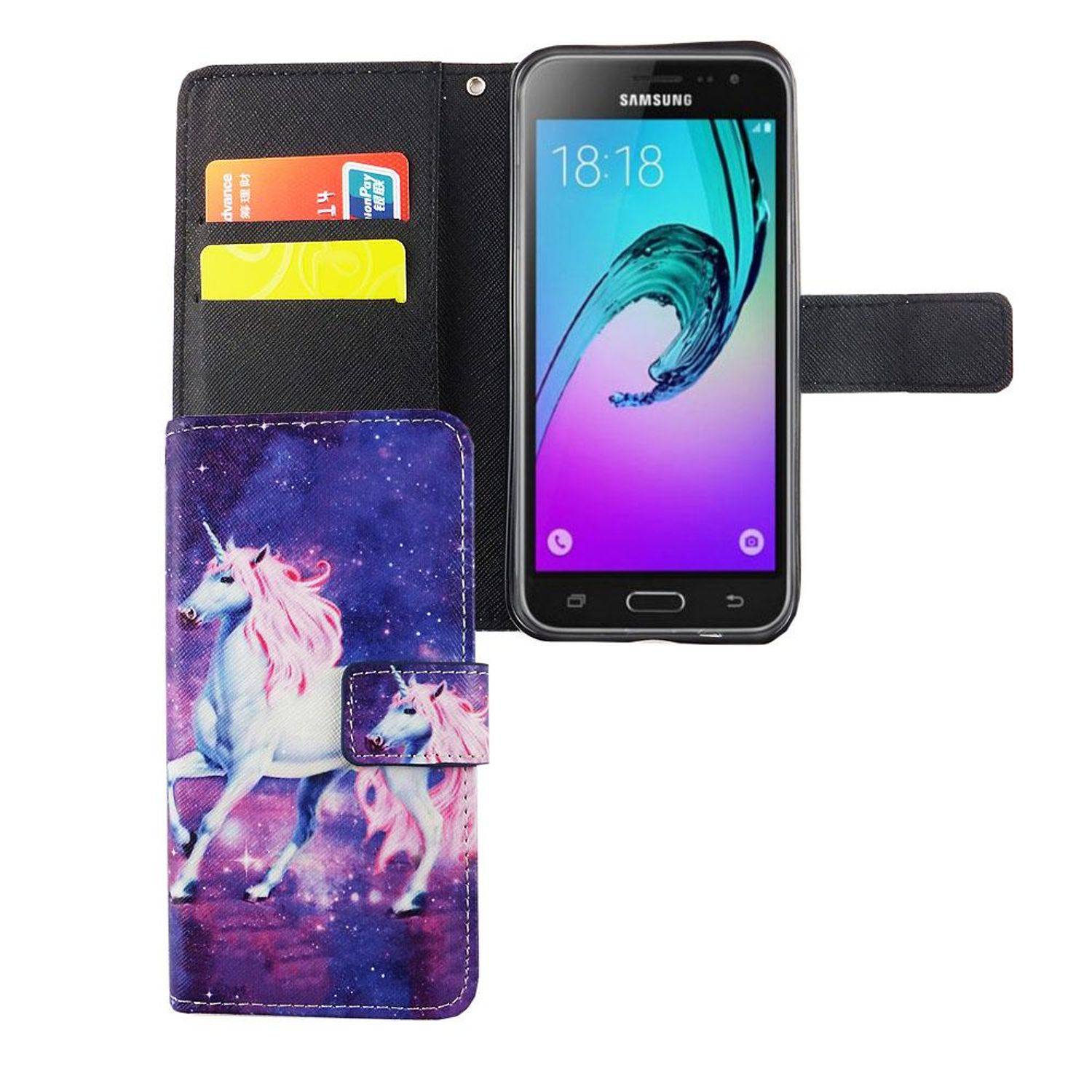 Samsung Galaxy J3 Emerge Handyhülle Bookcover Rosa