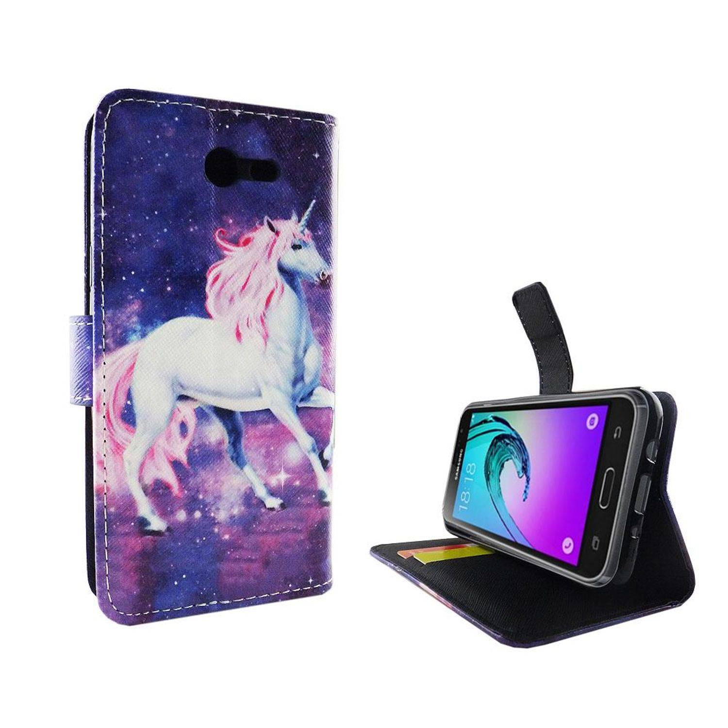 Samsung Galaxy J3 Emerge Handyhülle Bookcover Rosa