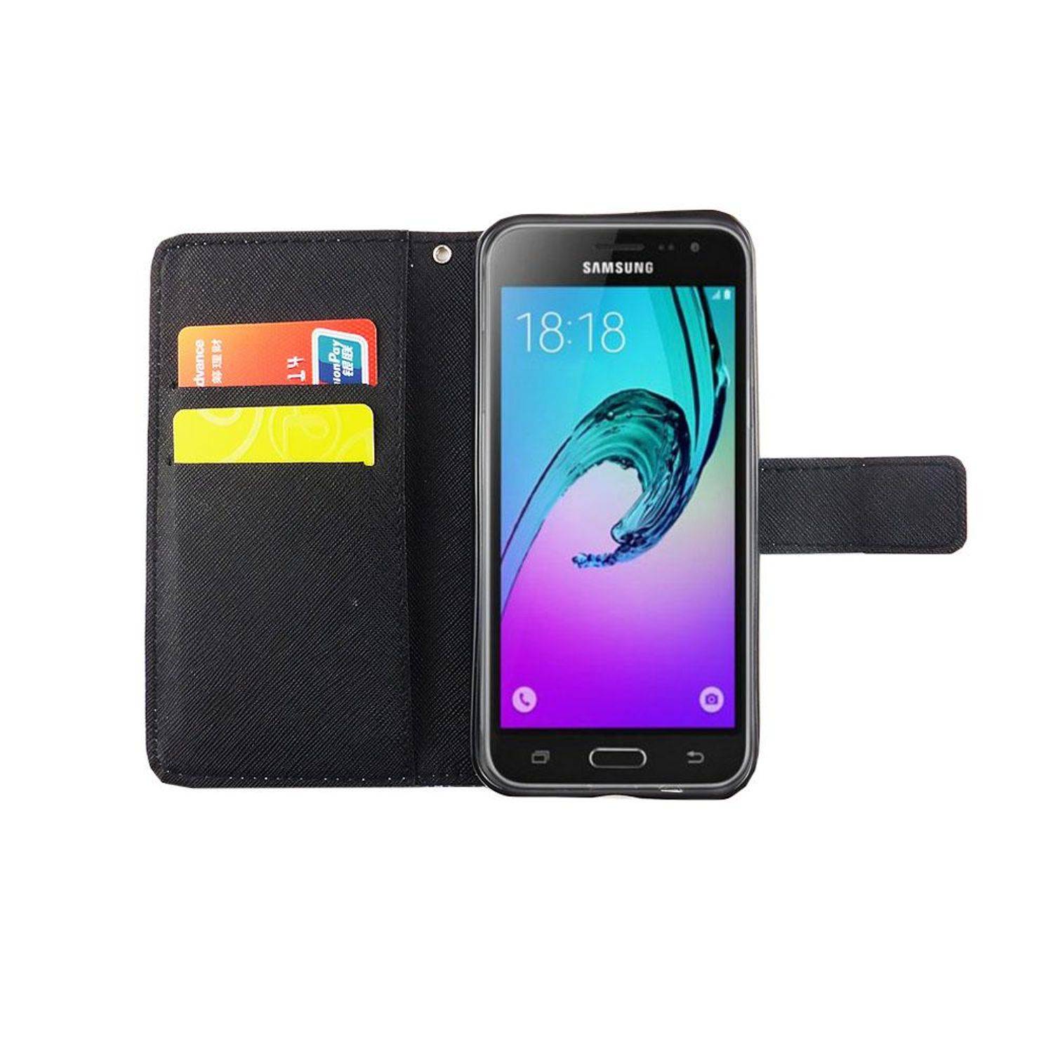 Samsung Galaxy J3 Emerge Handyhülle Bookcover Grün