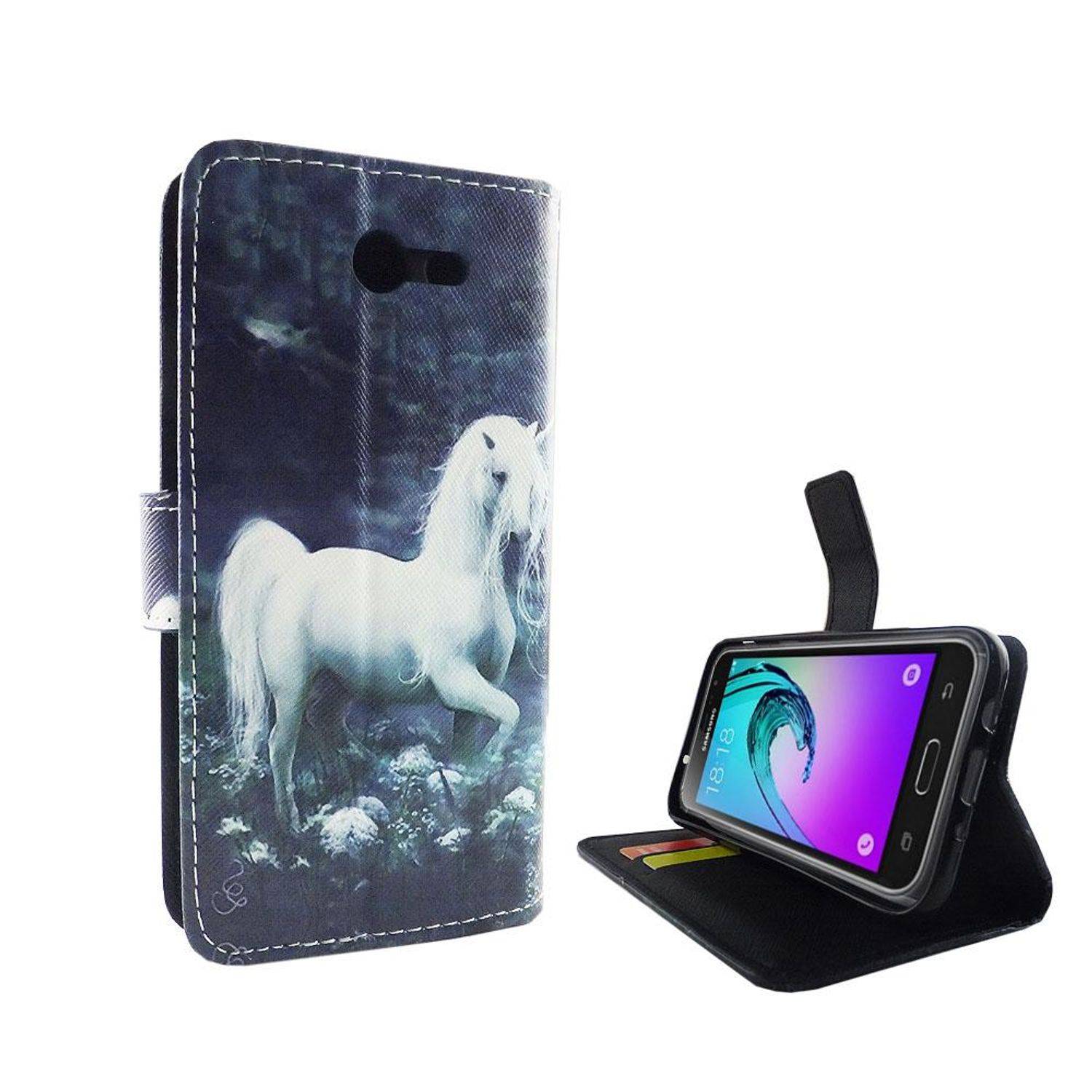 Samsung Galaxy J3 Emerge Handyhülle Bookcover Grün