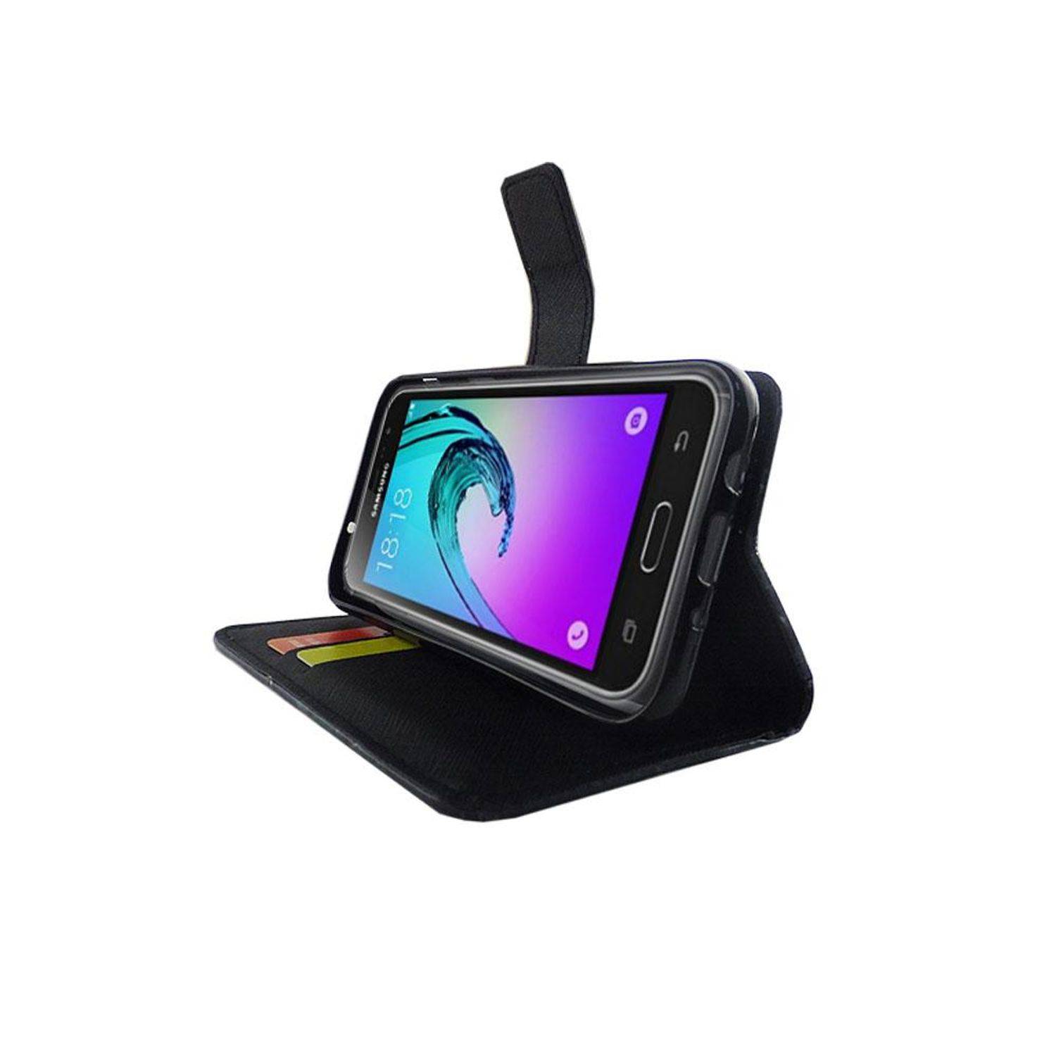 Samsung Galaxy J3 Emerge Handyhülle Bookcover Grün