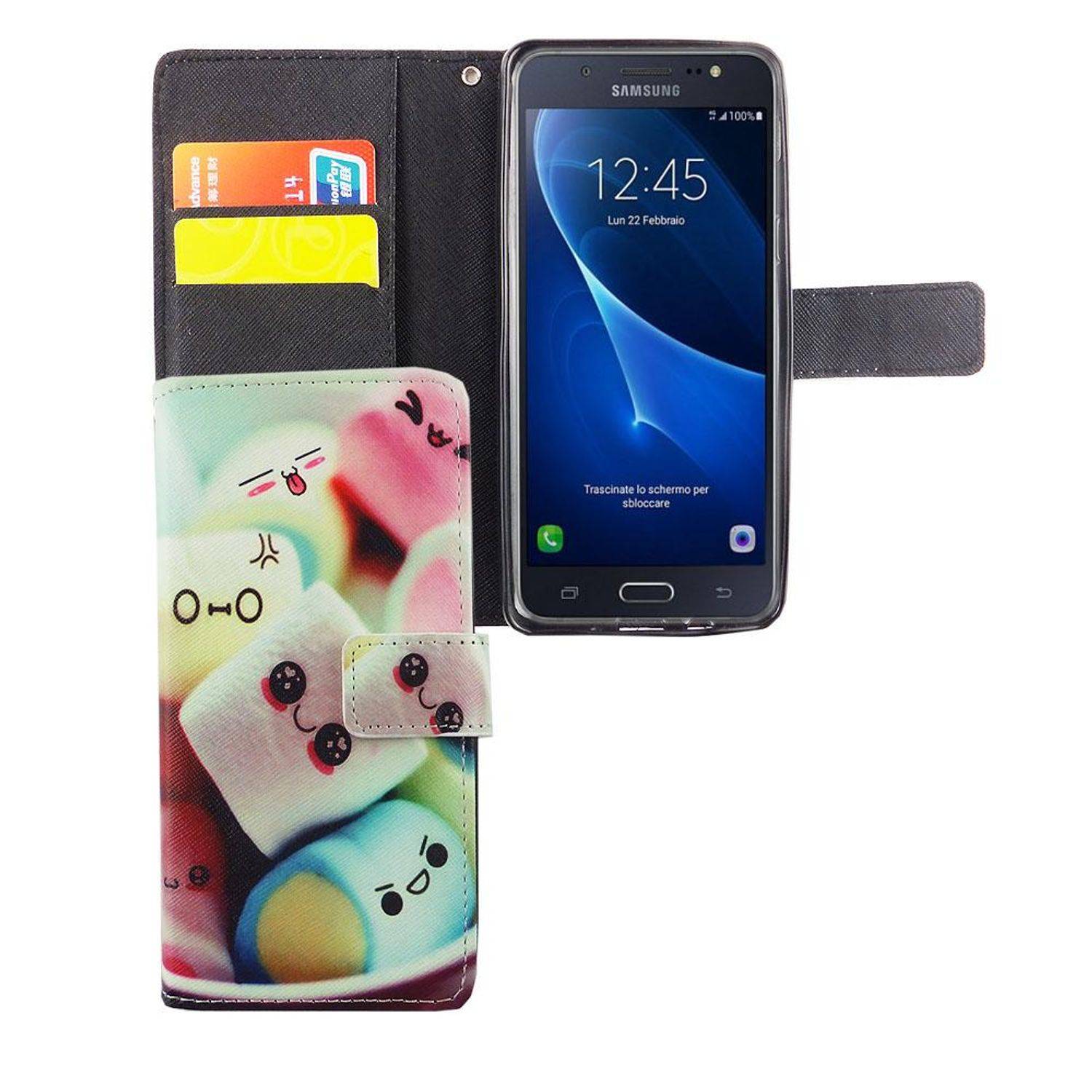 Samsung Galaxy J5 Prime Handyhülle Bookcover Mehrfarbig