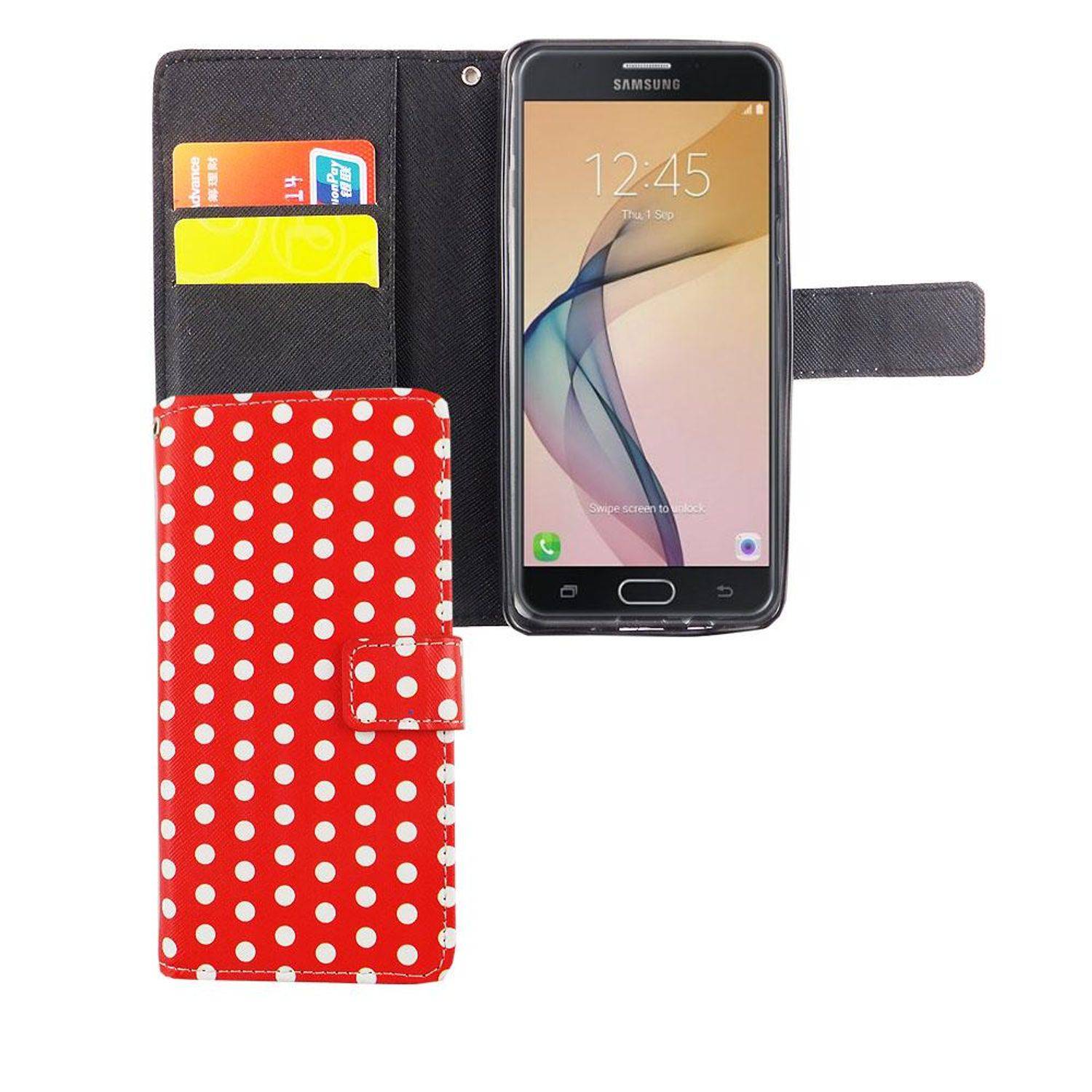 Samsung Galaxy J5 Prime Handyhülle Bookcover Rot