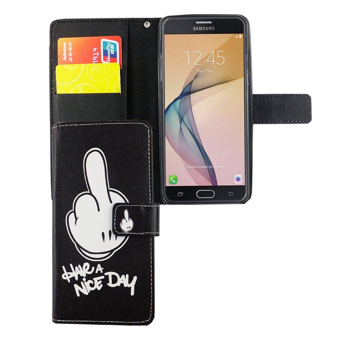 Samsung Galaxy J5 Prime Handyhülle Bookcover Schwarz