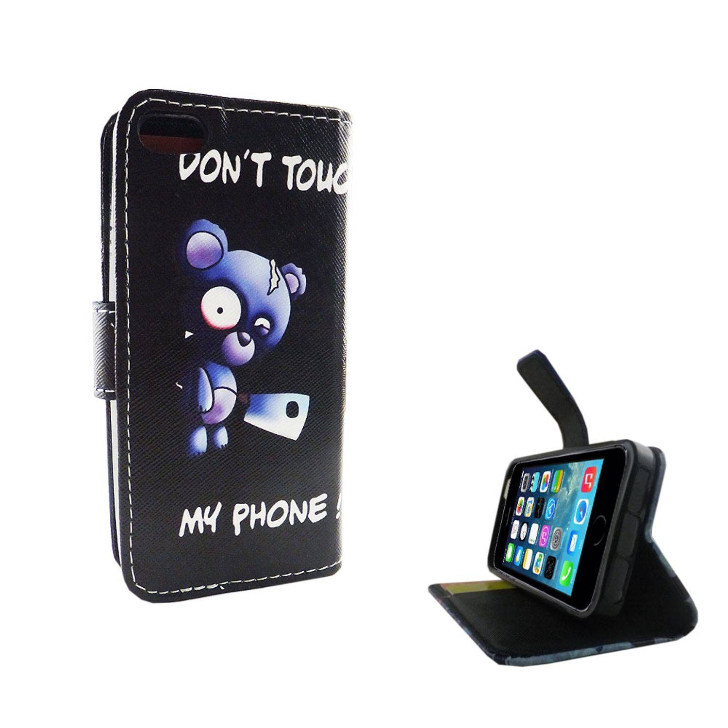 Apple iPhone 5 / 5s / SE Handyhülle Bookcover Schwarz