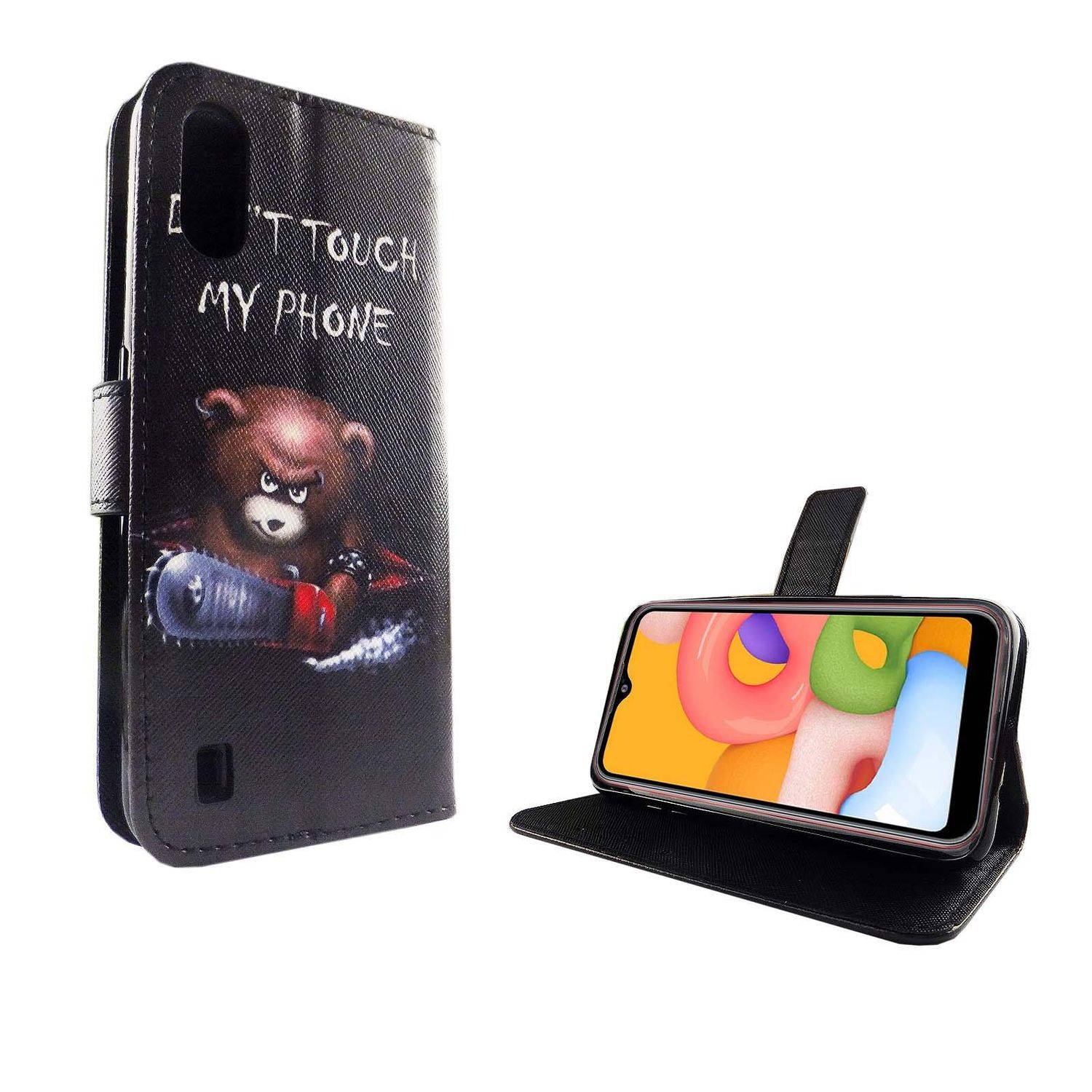 Samsung Galaxy A01 Handyhülle Bookcover Schwarz