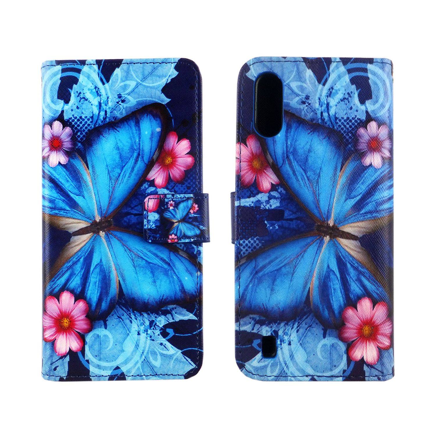 Samsung Galaxy A01 Handyhülle Bookcover Blau