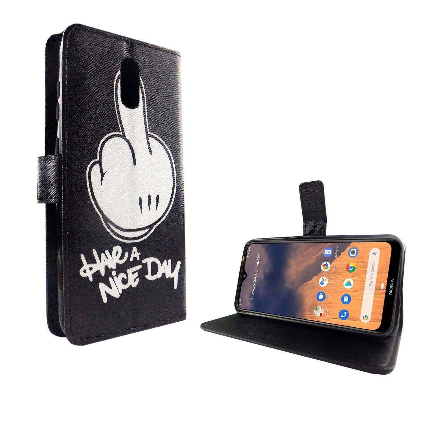 Nokia 2.3 Handyhülle Bookcover Schwarz