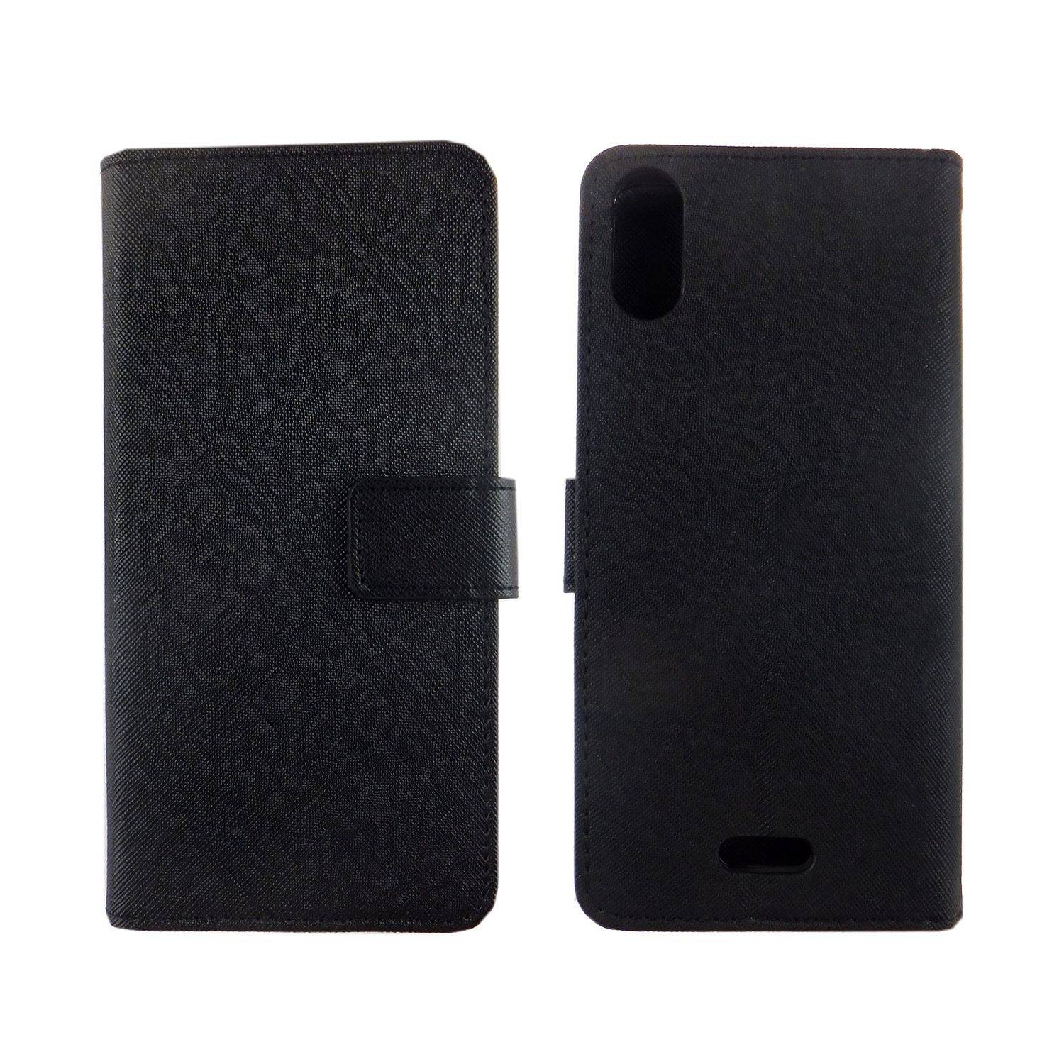 Wiko Y80 Handyhülle Bookcover Schwarz