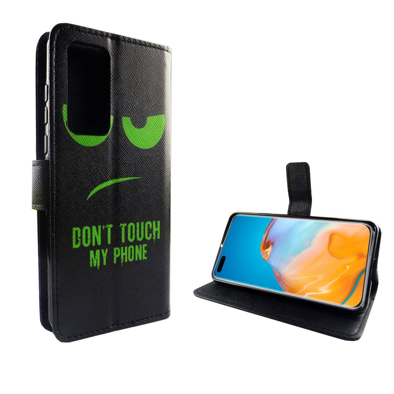 Huawei P40 Handyhülle Bookcover Schwarz