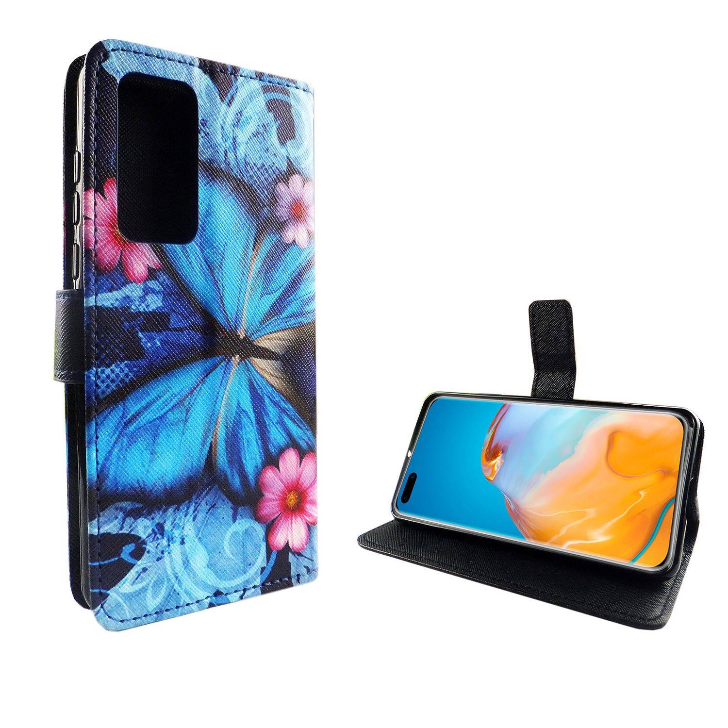 Huawei P40 Handyhülle Bookcover Blau