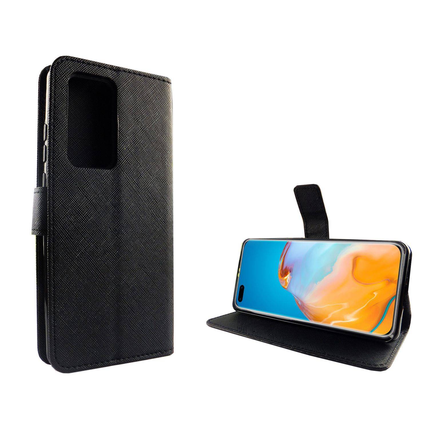 Huawei P40 Pro Handyhülle Bookcover Schwarz