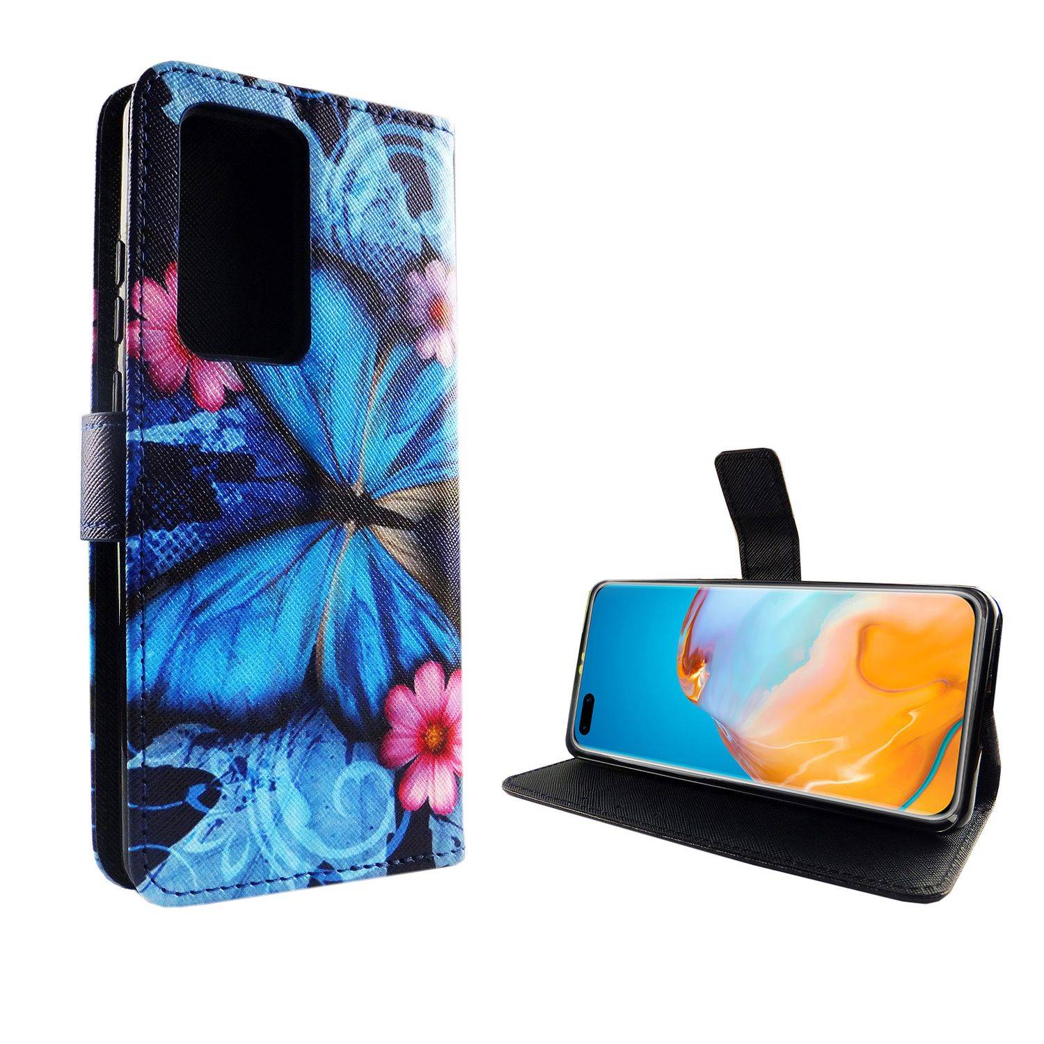 Huawei P40 Pro Handyhülle Bookcover Blau
